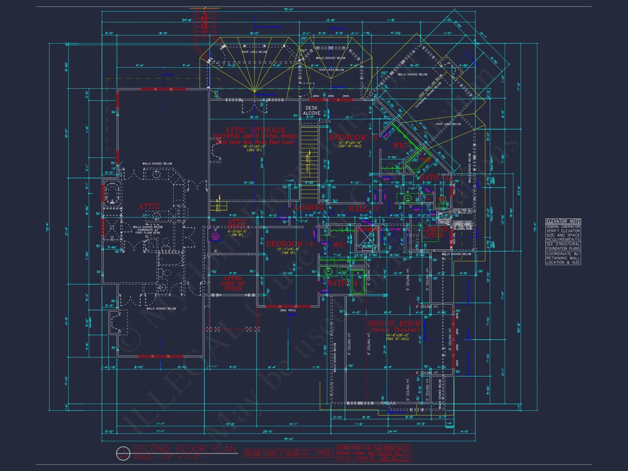 Elegant 3-Story house Plan with CAD Blueprint and Designs