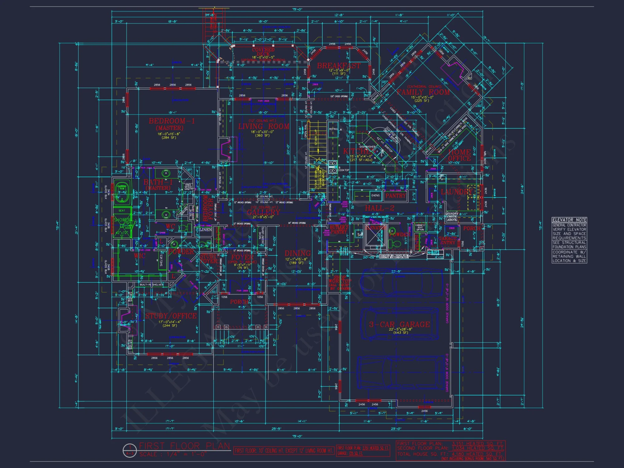 Elegant 3-Story house Plan with CAD Blueprint and Designs