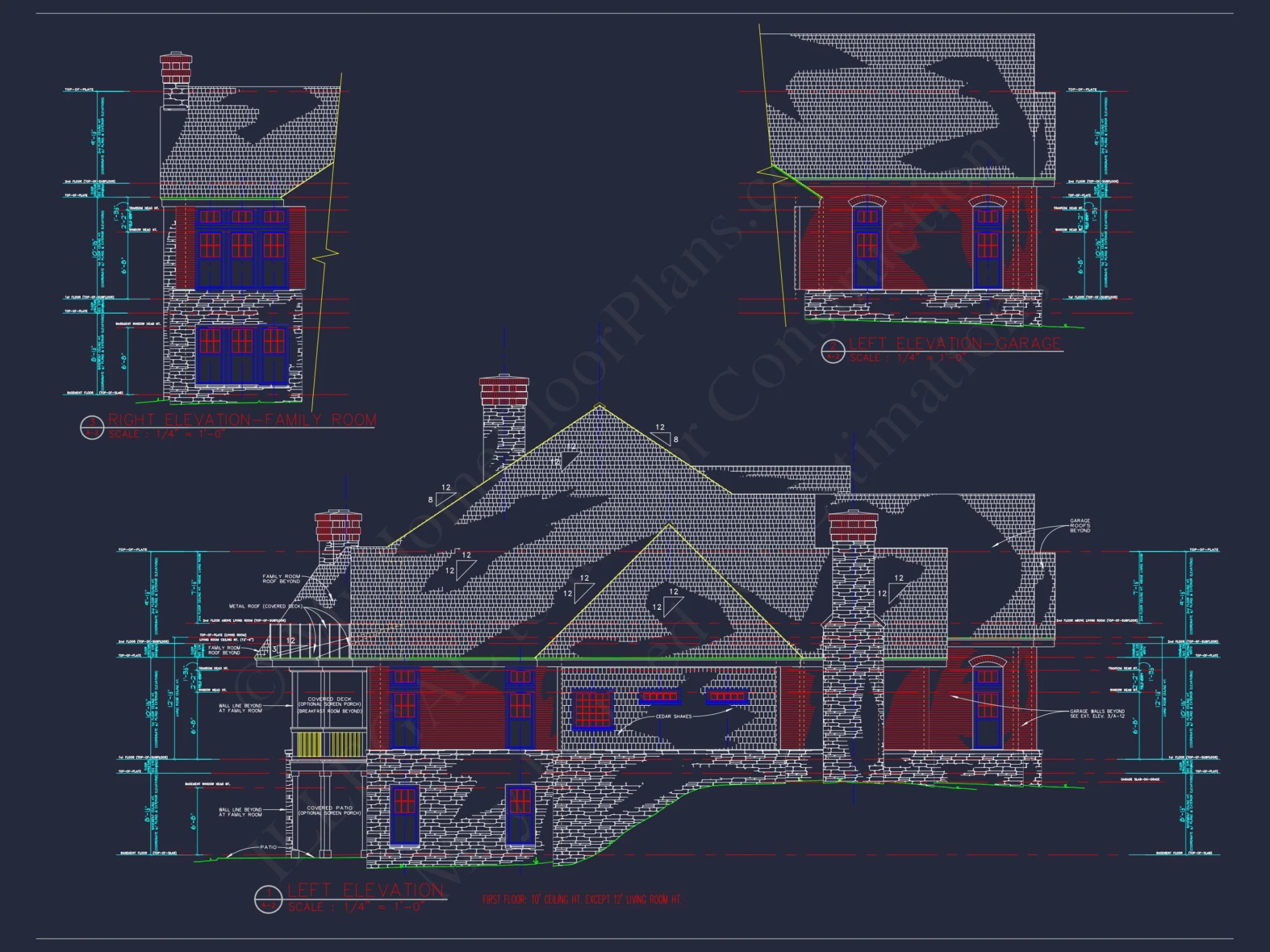 Elegant 3-Story house Plan with CAD Blueprint and Designs