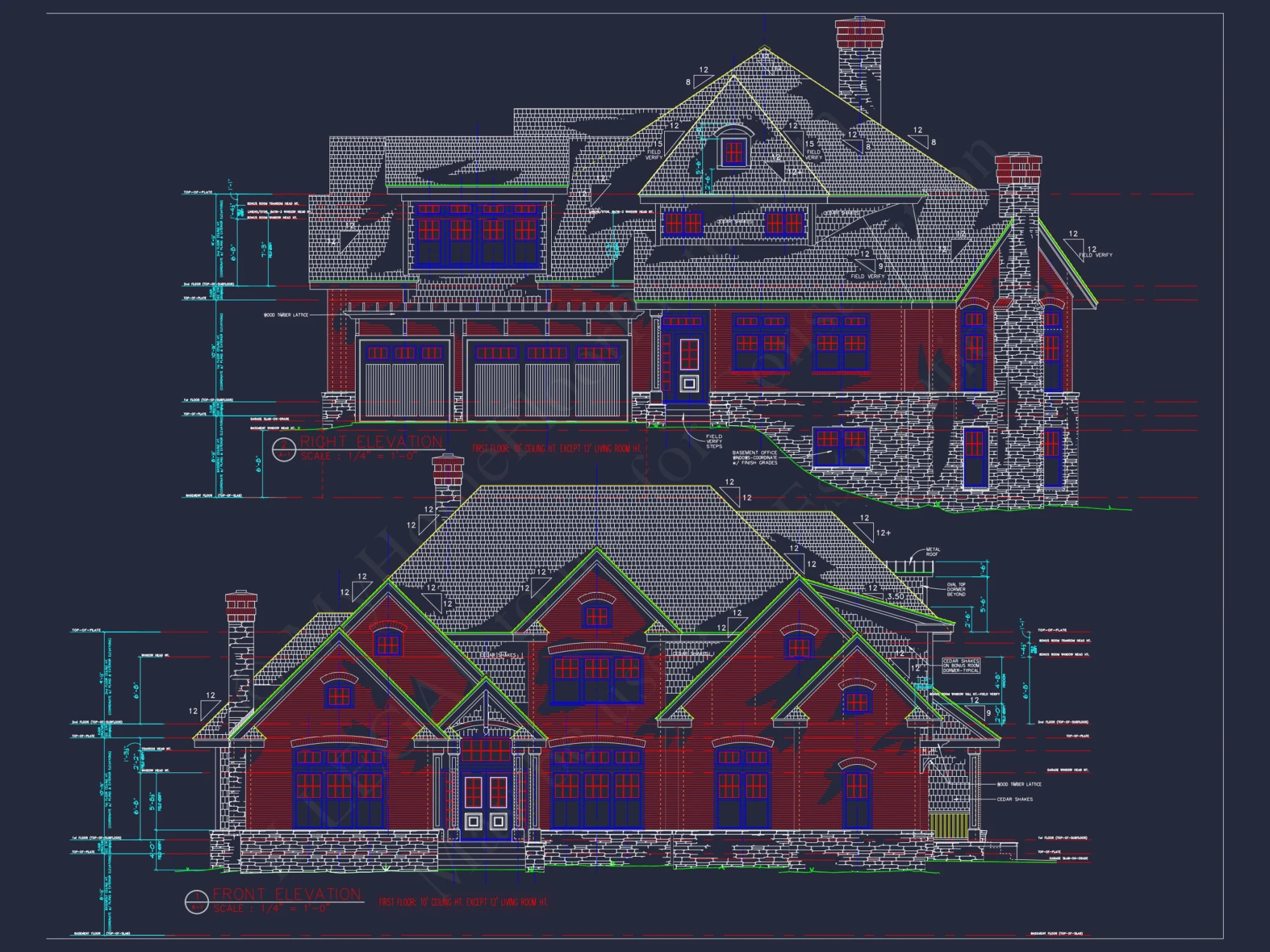 Elegant 3-Story house Plan with CAD Blueprint and Designs