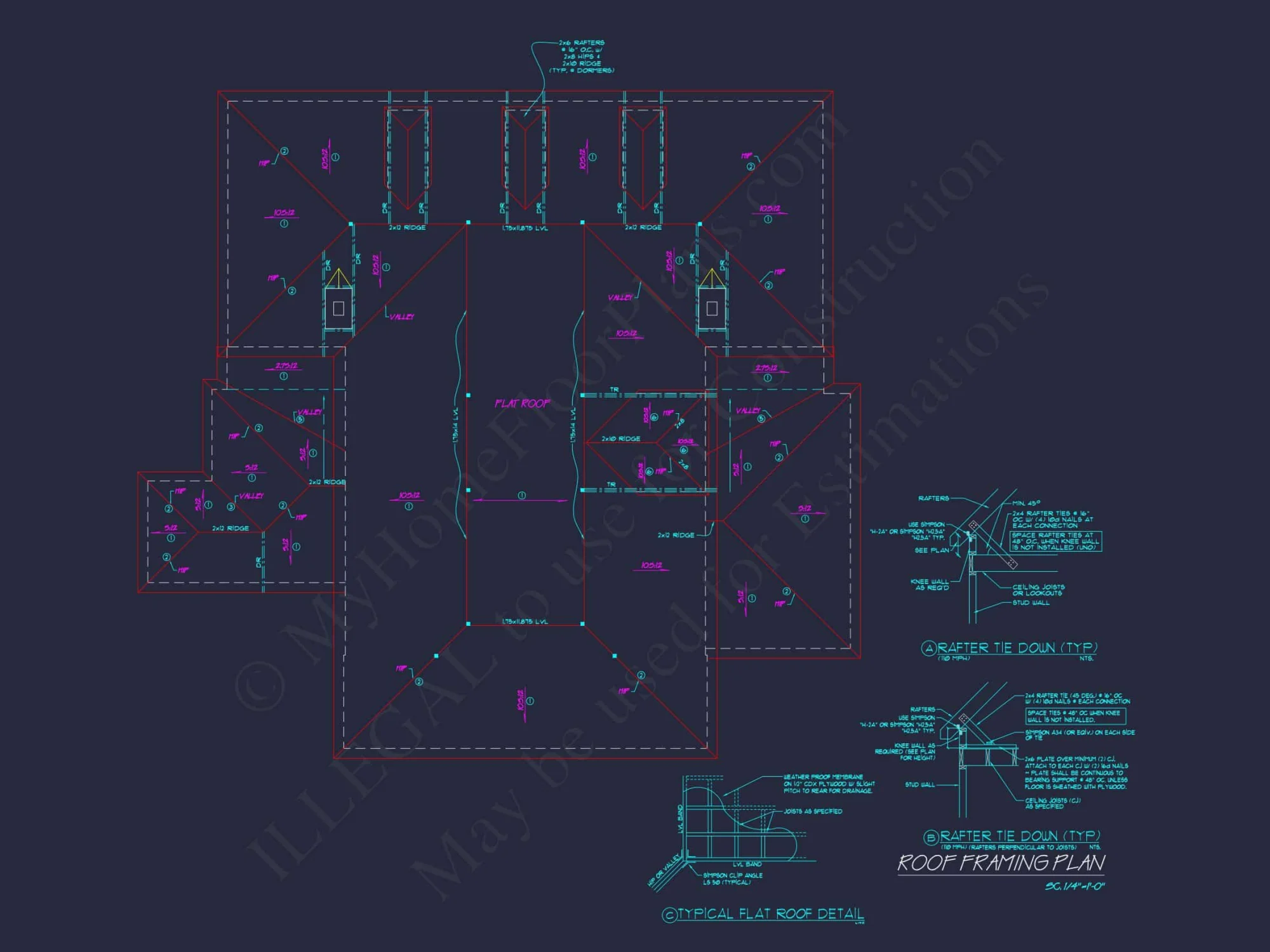 Elegant 3-Bedroom house Plan with Detailed CAD Designs