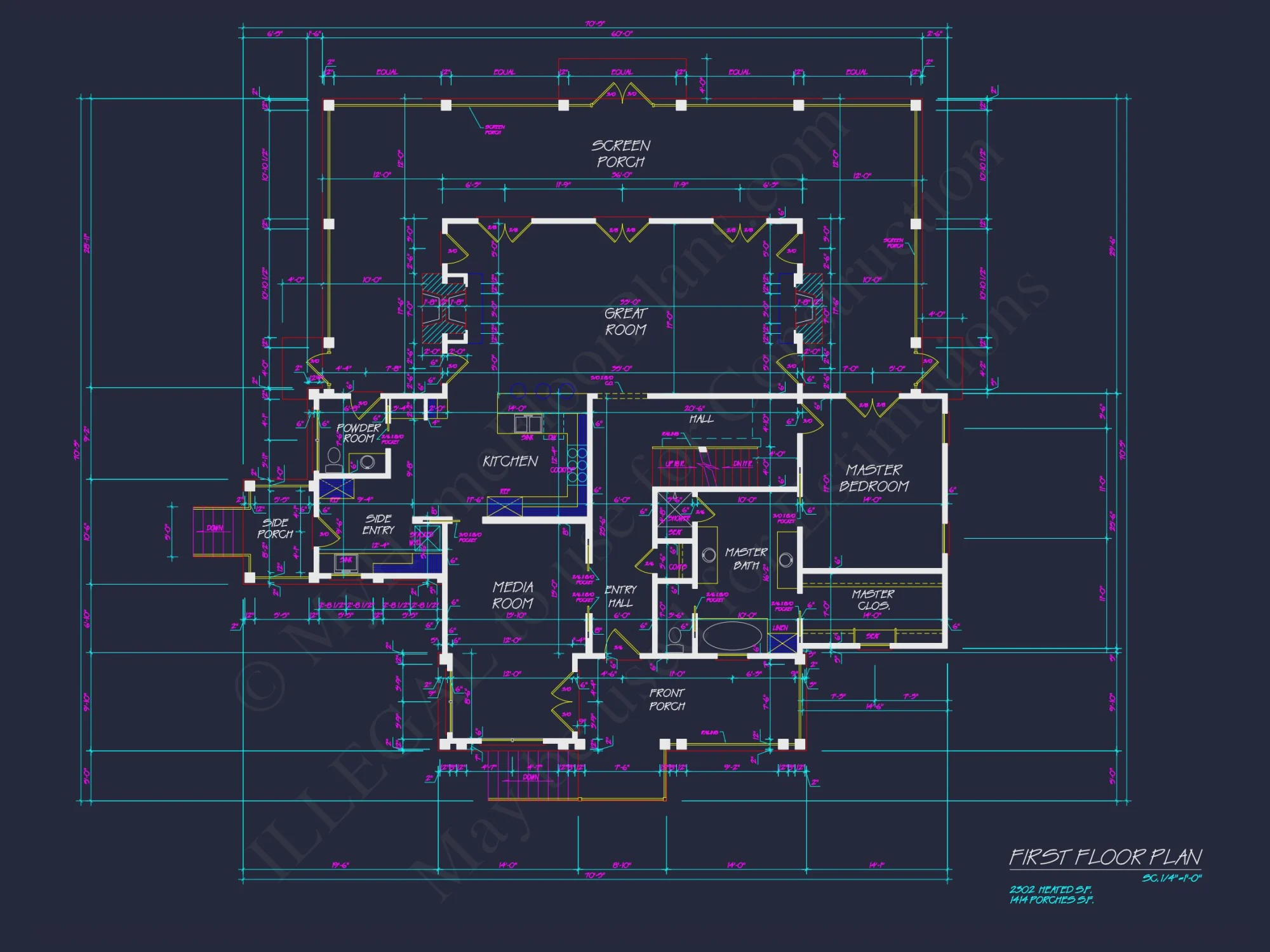 Elegant 3-Bedroom house Plan with Detailed CAD Designs