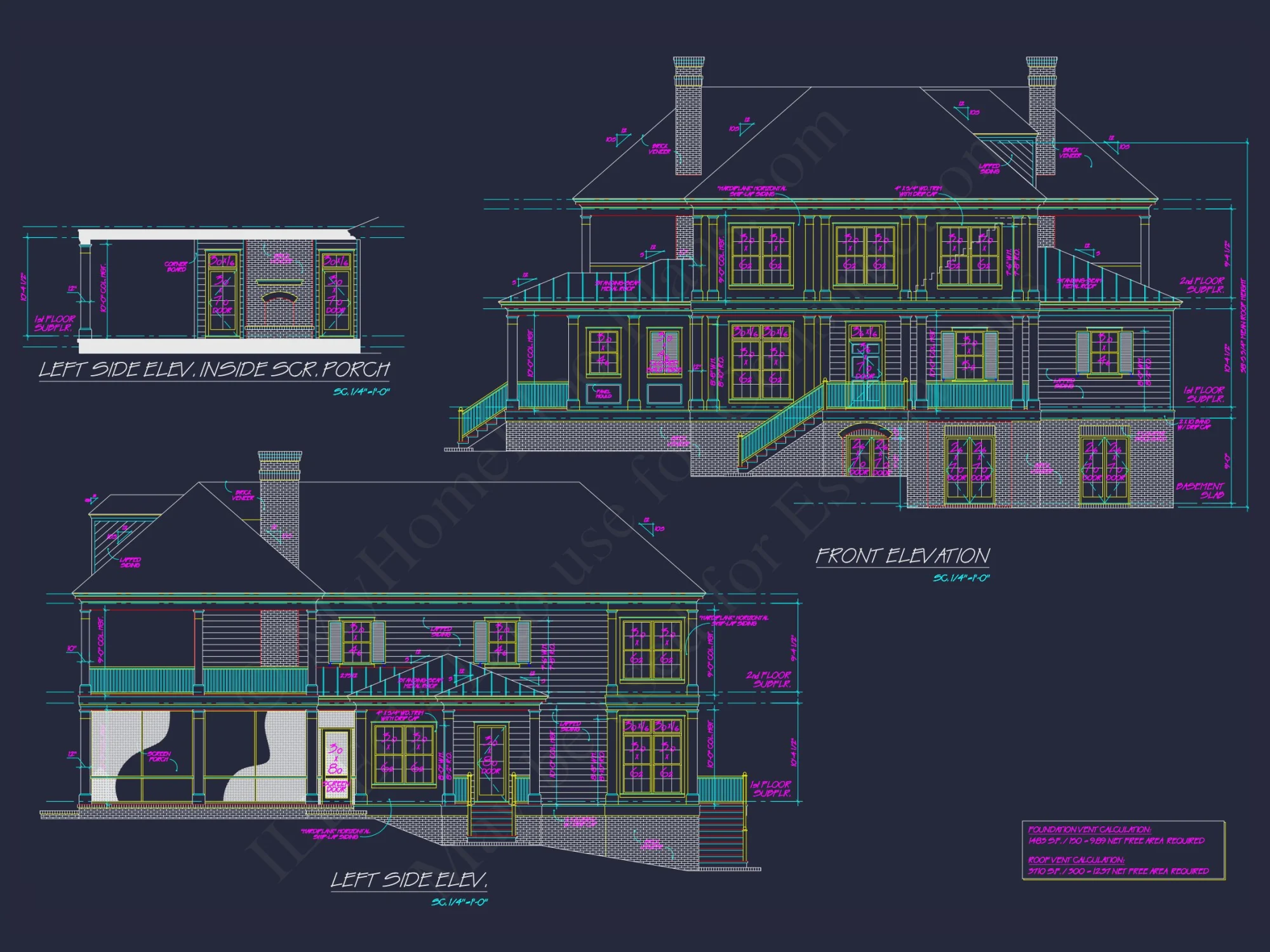 Elegant 3-Bedroom house Plan with Detailed CAD Designs