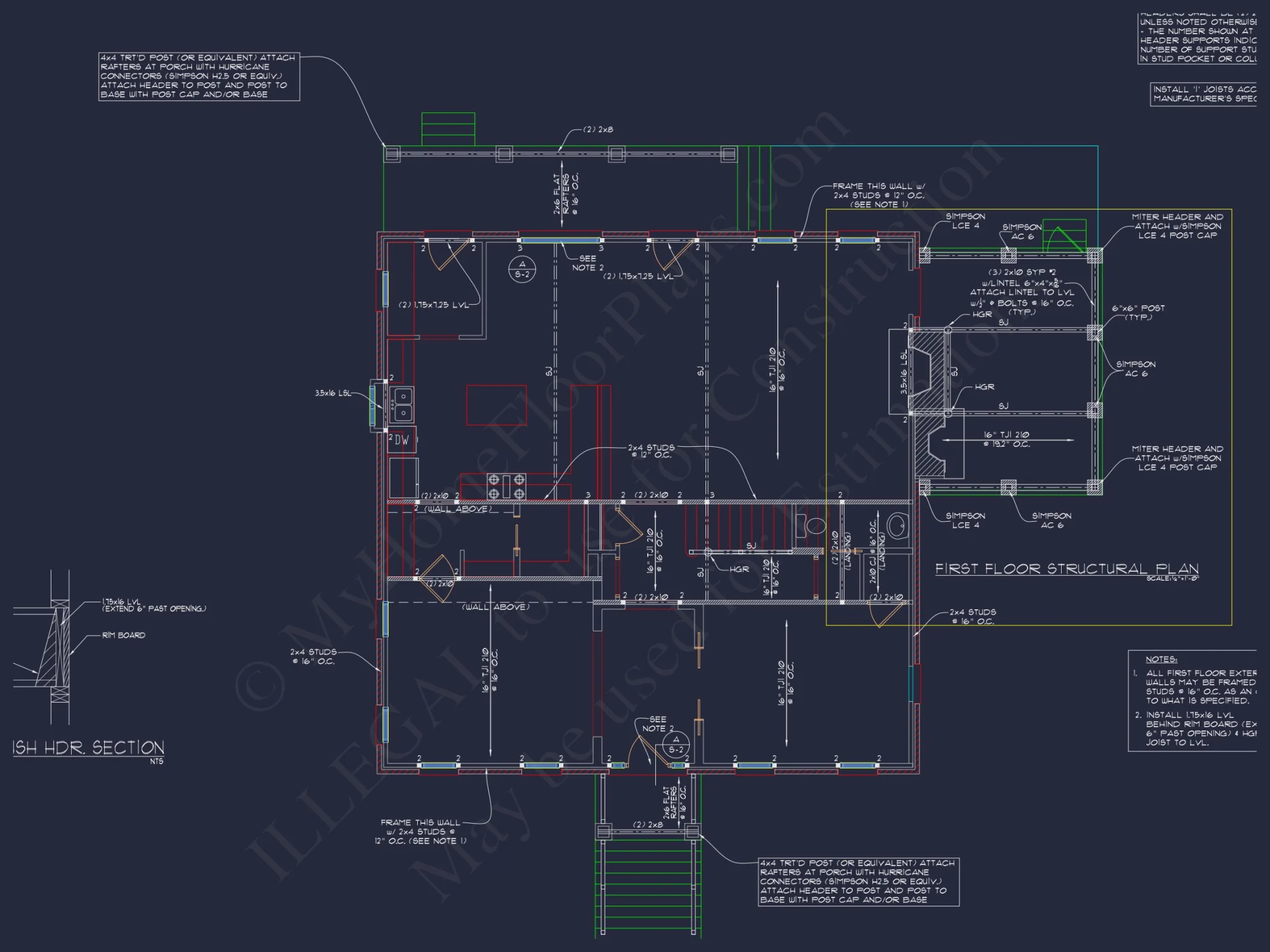 Colonial Revival house Plan with Floor Plans & CAD Designs