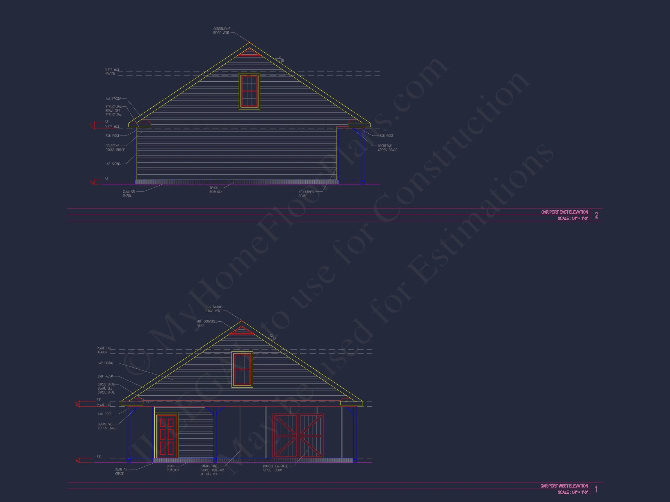8-1980 HOUSE PLAN - Colonial Revival House Plan with Floor Plans & CAD Designs 8 Colonial Revival house Plan with Floor Plans & CAD Designs