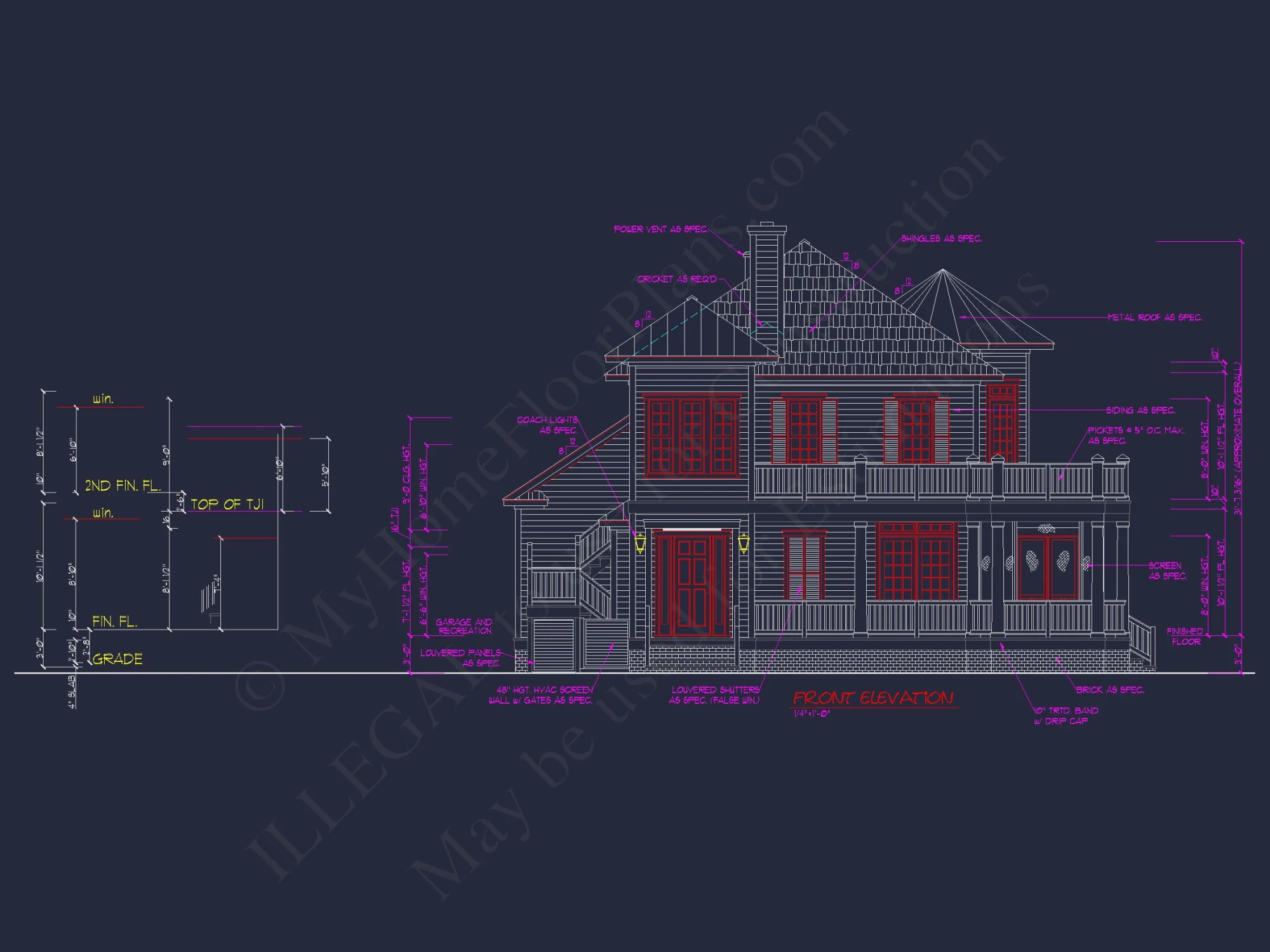 Spacious Southern house Plan with 2-Story Floor Designs