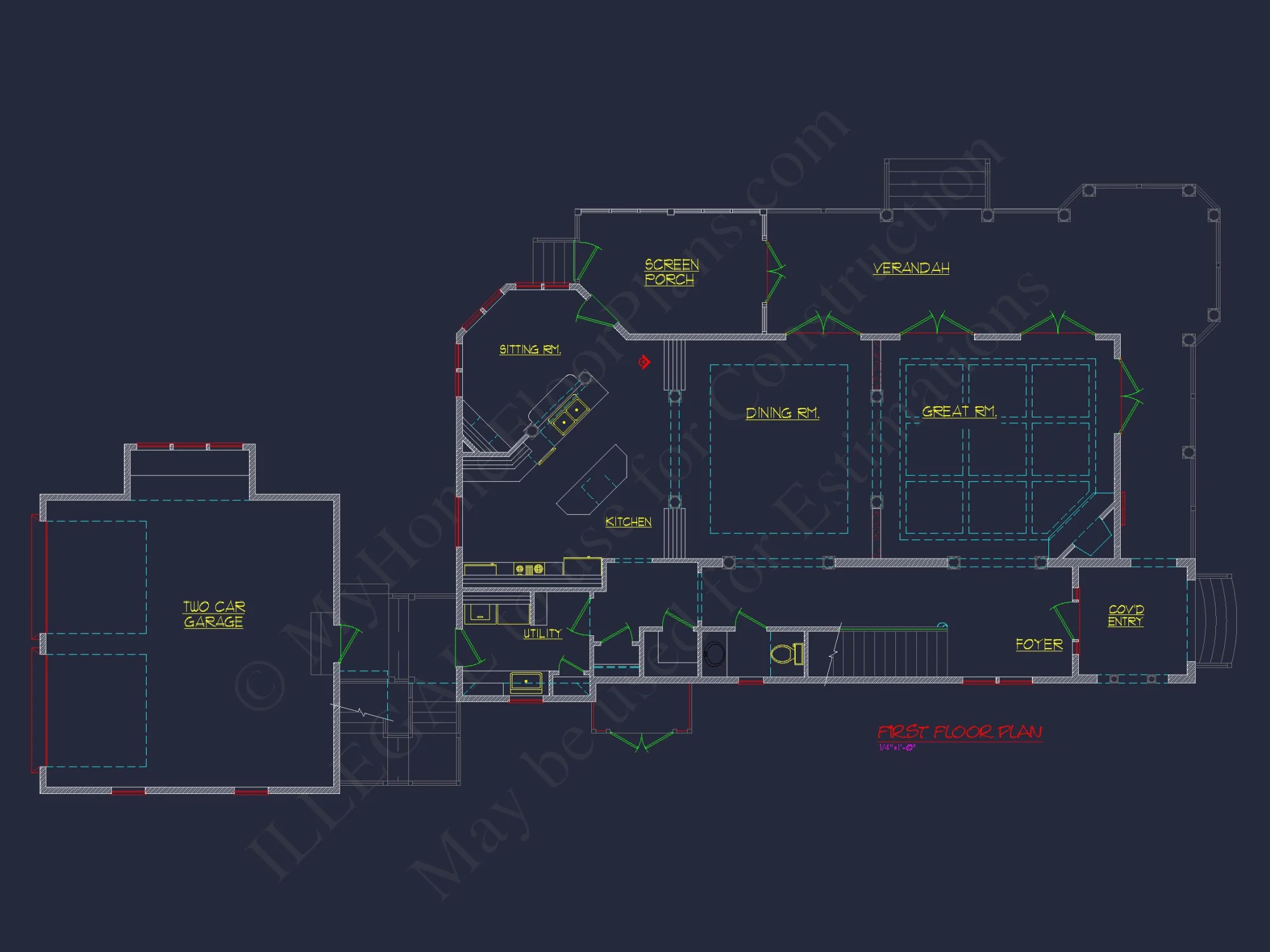 Spacious Southern house Plan with 2-Story Floor Designs