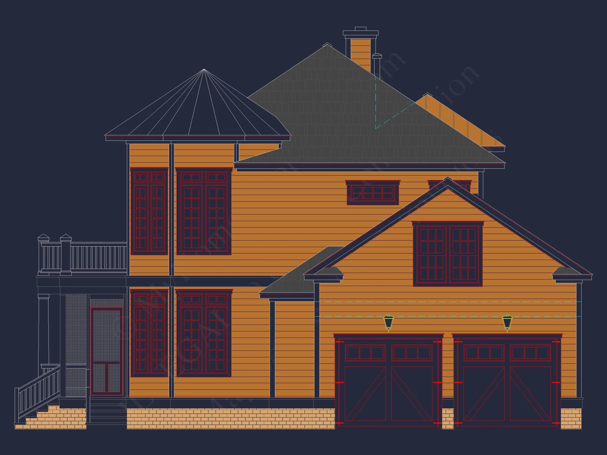 Spacious Southern house Plan with 2-Story Floor Designs