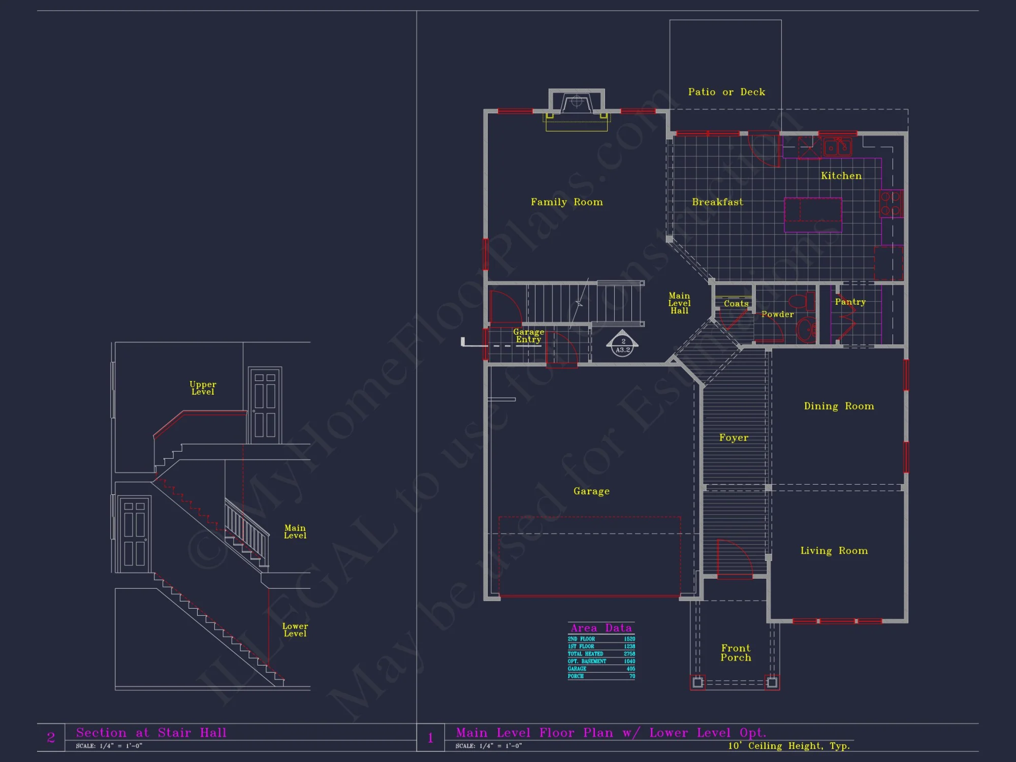 Modern Craftsman house Plan with 4 Beds and 3 Stories