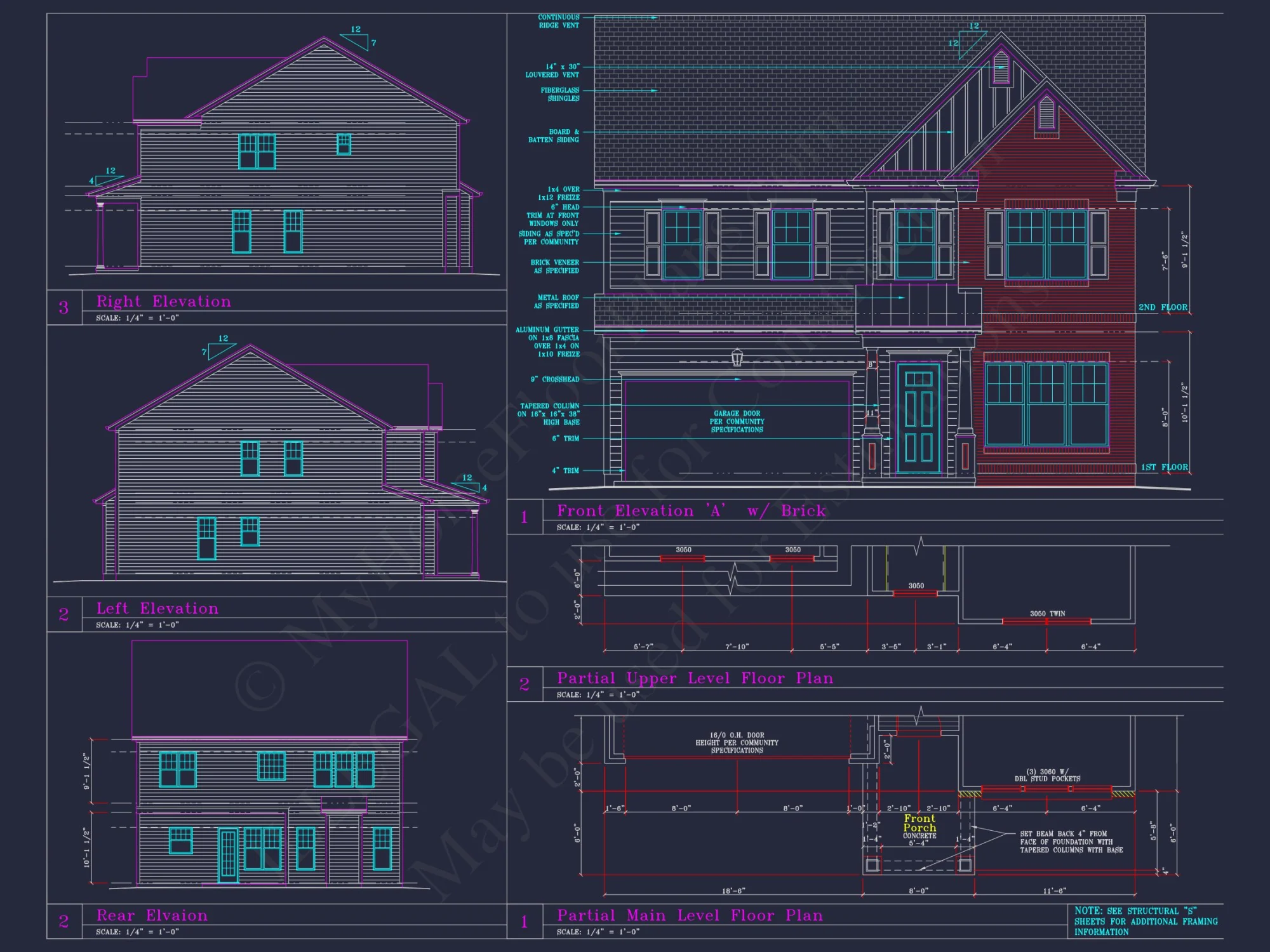 Modern Craftsman house Plan with 4 Beds and 3 Stories