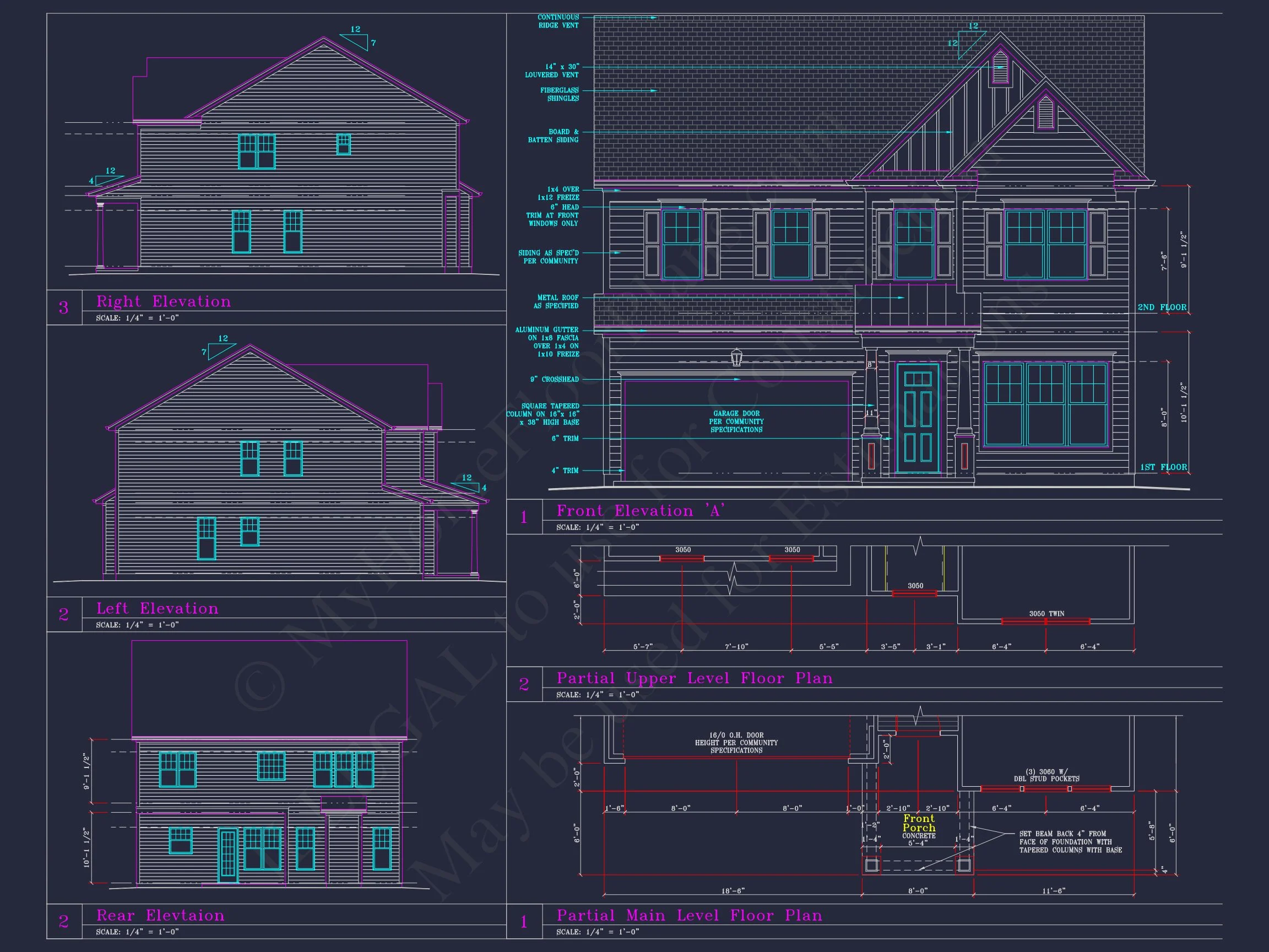 Modern Craftsman house Plan with 4 Beds and 3 Stories