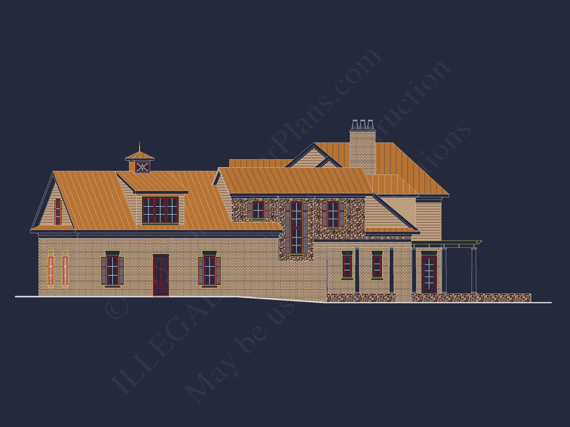 Elegant house Plan with Detailed Floor Blueprint and CAD Designs