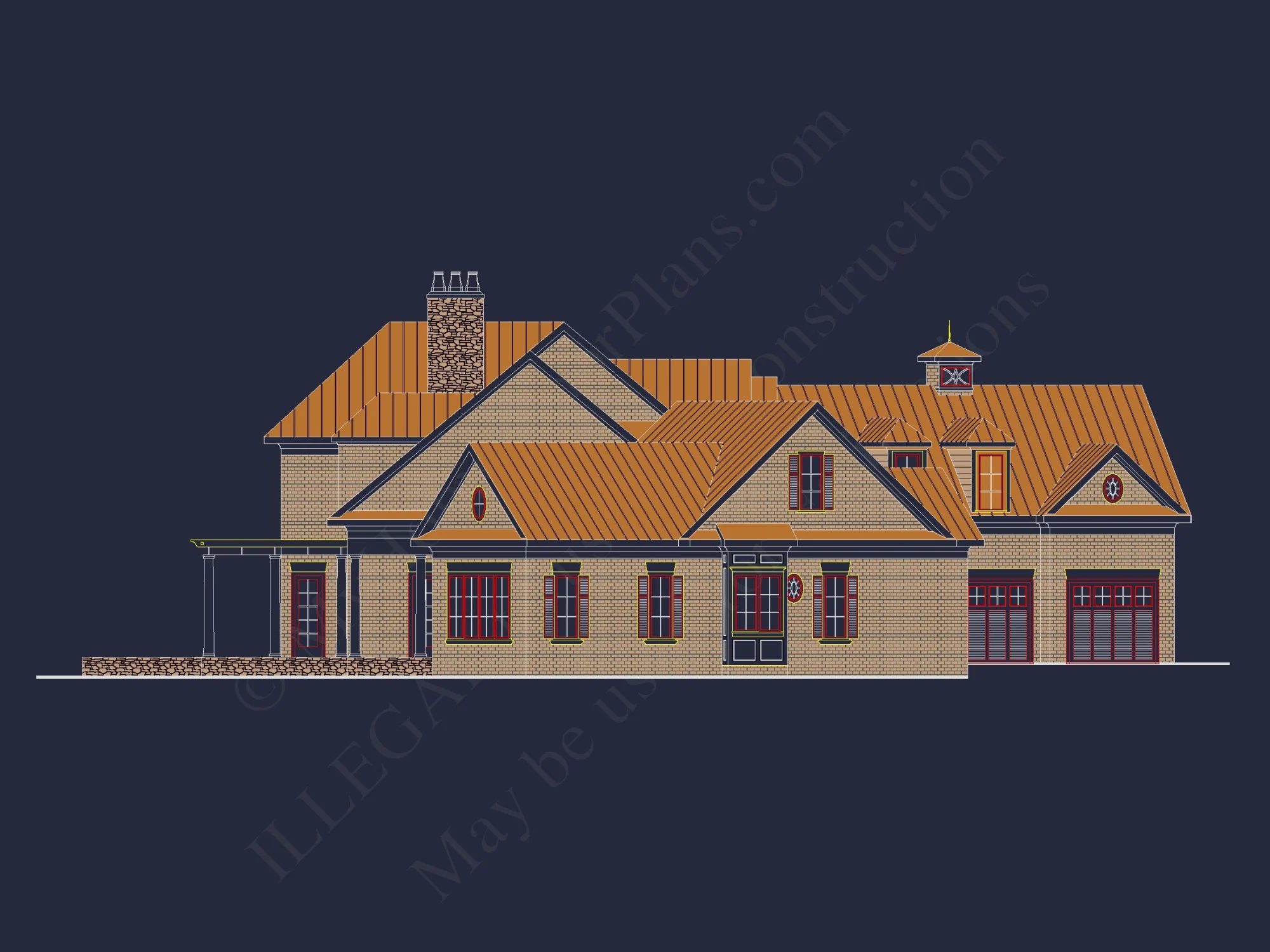 Elegant house Plan with Detailed Floor Blueprint and CAD Designs