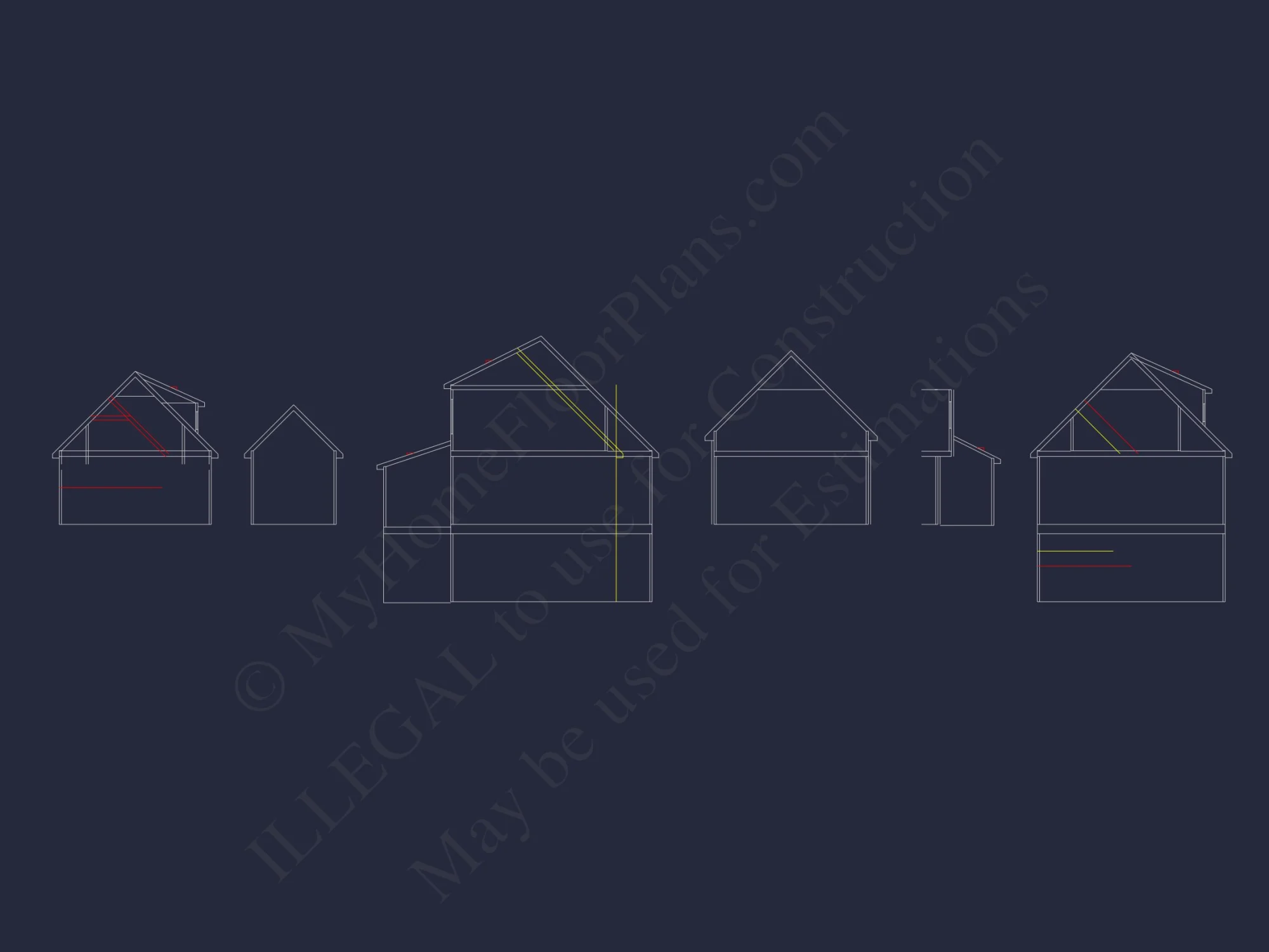 Modern house Plan with 3 Floors, CAD Blueprint & 4 Bedrooms