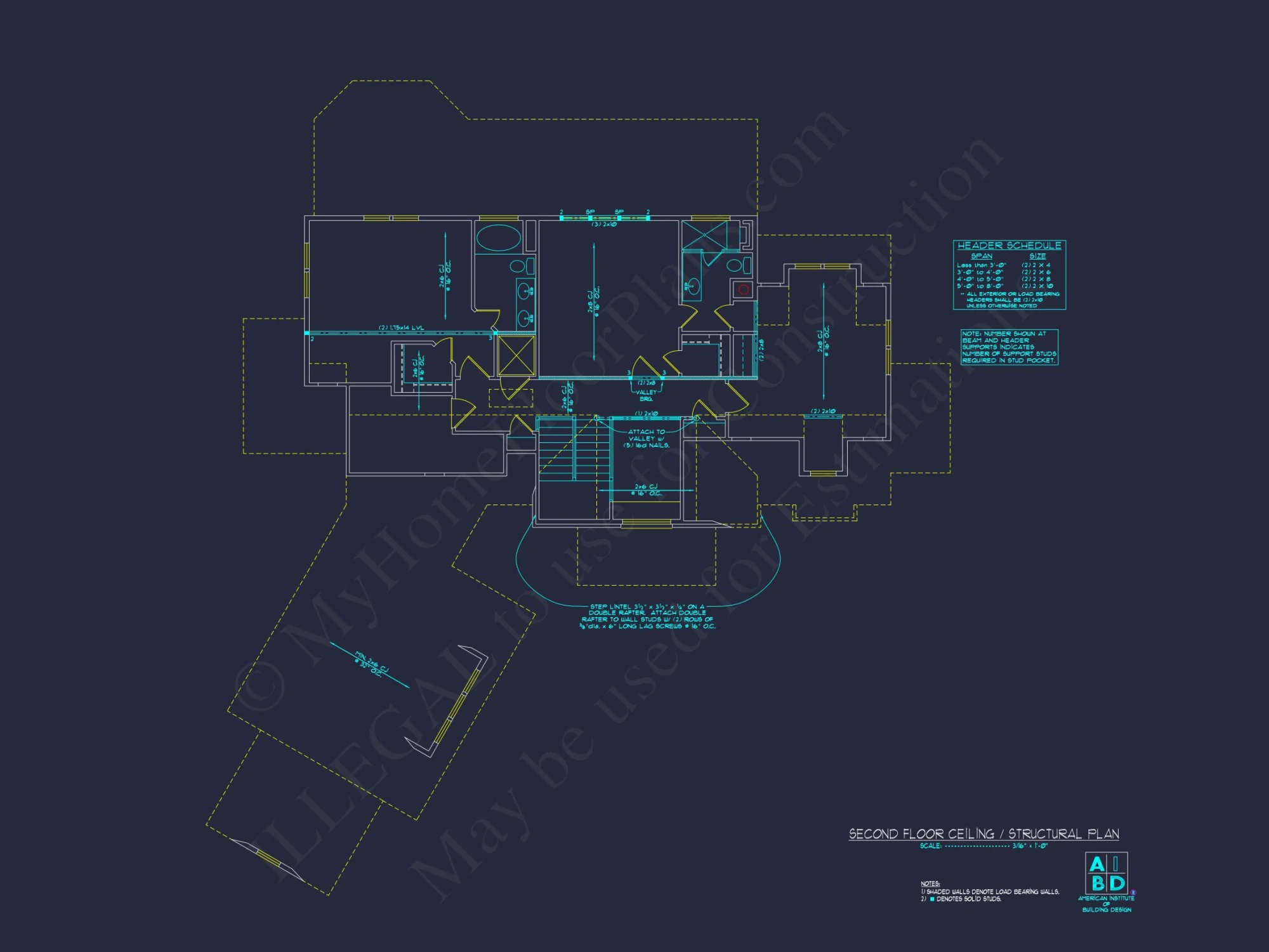 Modern house Plan with 3 Floors, CAD Blueprint & 4 Bedrooms