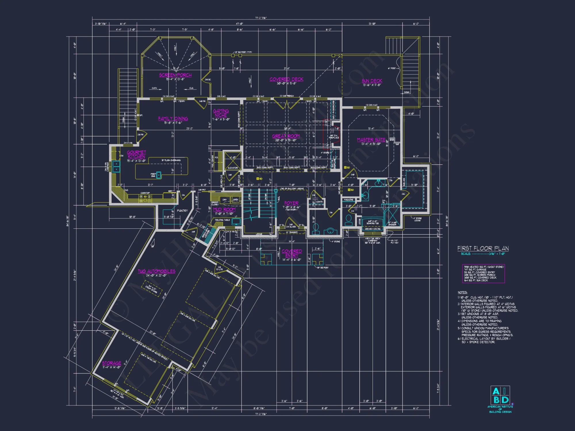 Modern house Plan with 3 Floors, CAD Blueprint & 4 Bedrooms