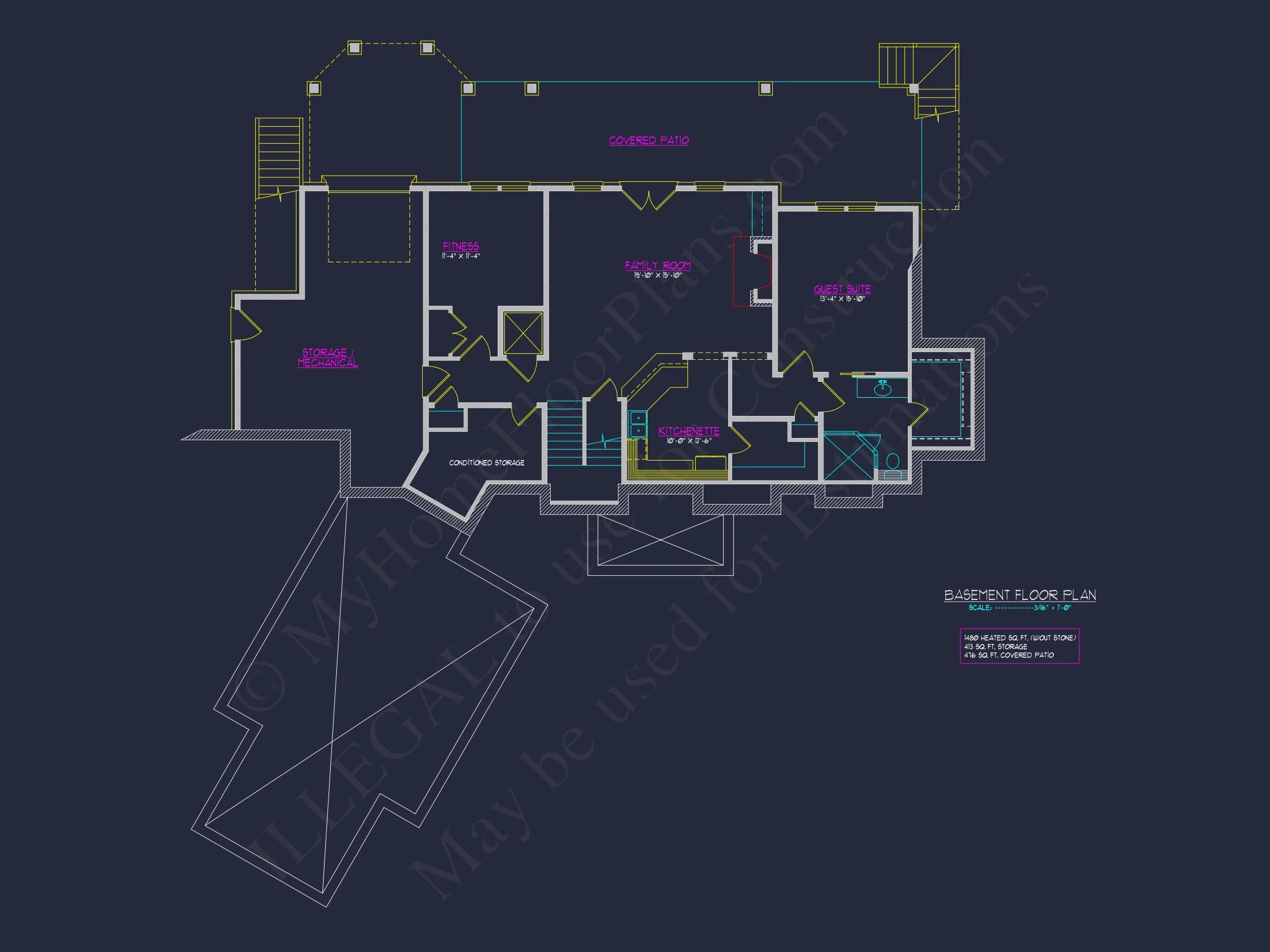 8-1646 HOUSE PLAN - Modern House Plan with 3 Floors, CAD Blueprint & 4 Bedrooms 6 Modern house Plan with 3 Floors, CAD Blueprint & 4 Bedrooms