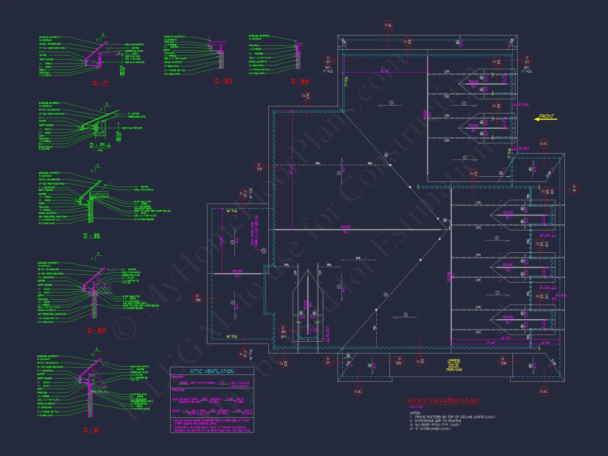 Elegant Southern Farmhouse house Plan with CAD Designs