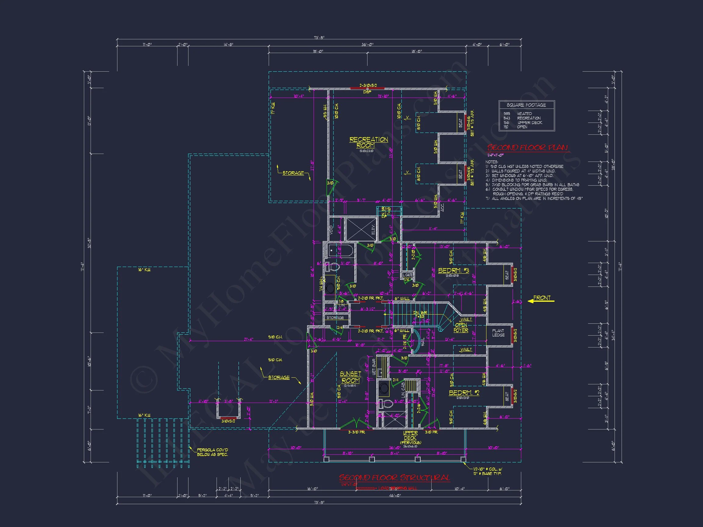 Elegant Southern Farmhouse house Plan with CAD Designs