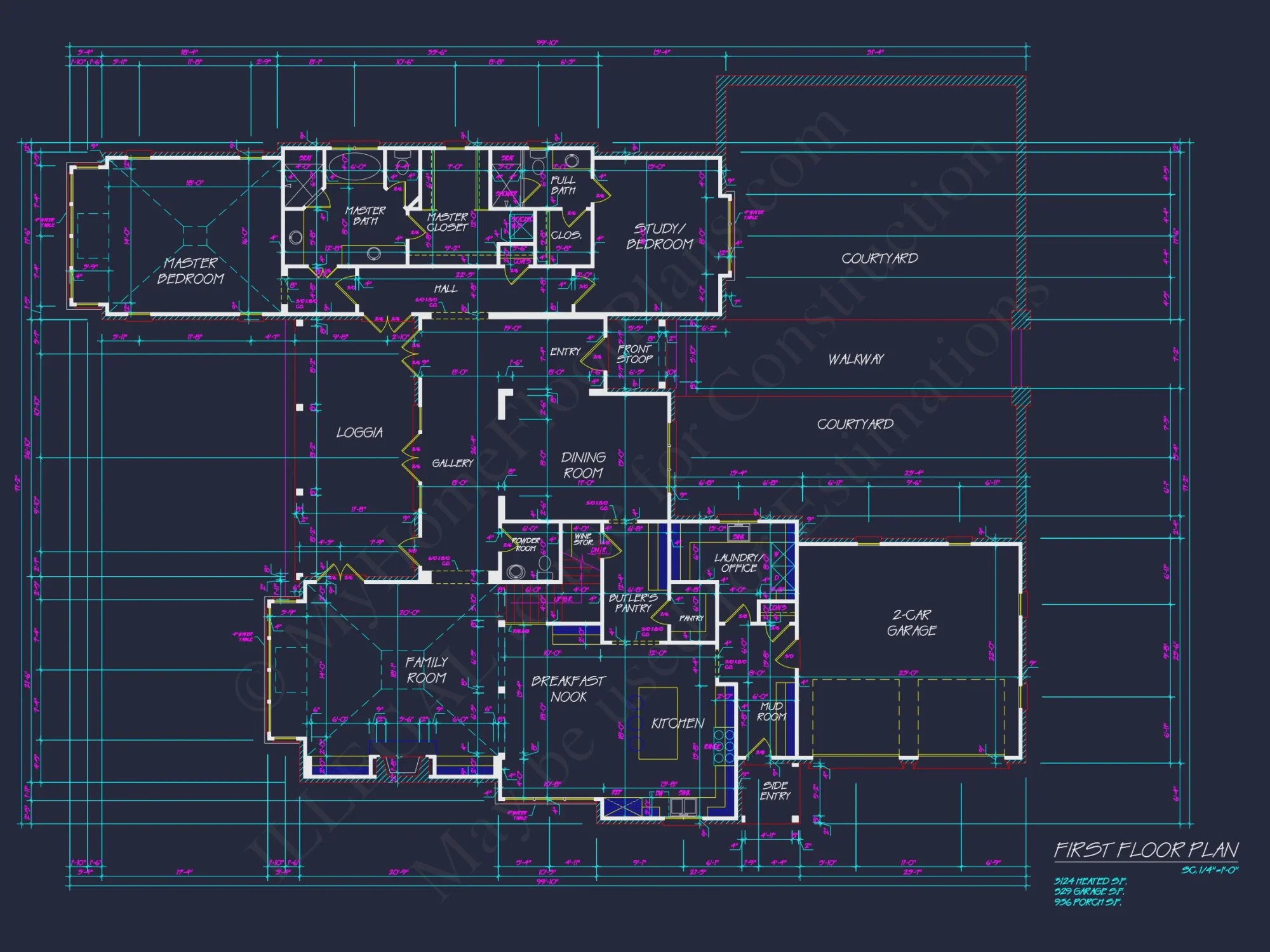 Elegant house Design: Floor Plan & Blueprint CAD for Architects