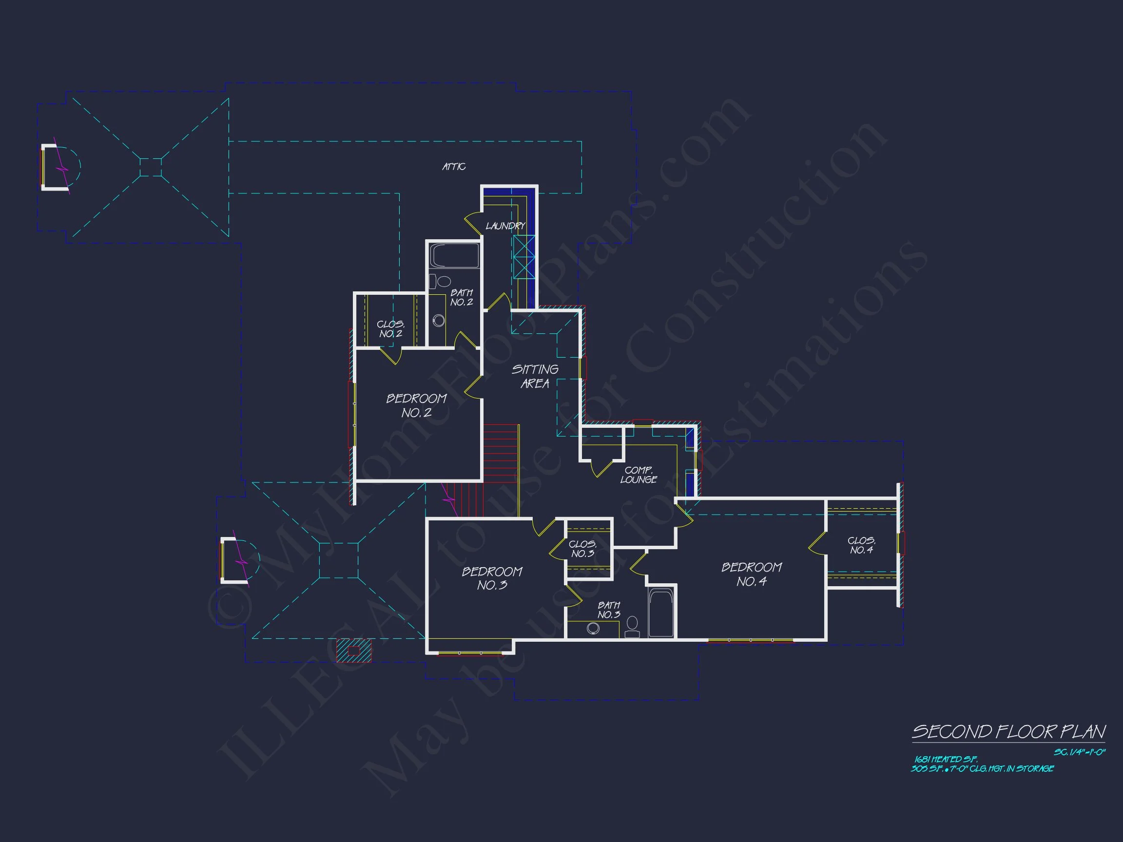 Elegant house Design: Floor Plan & Blueprint CAD for Architects
