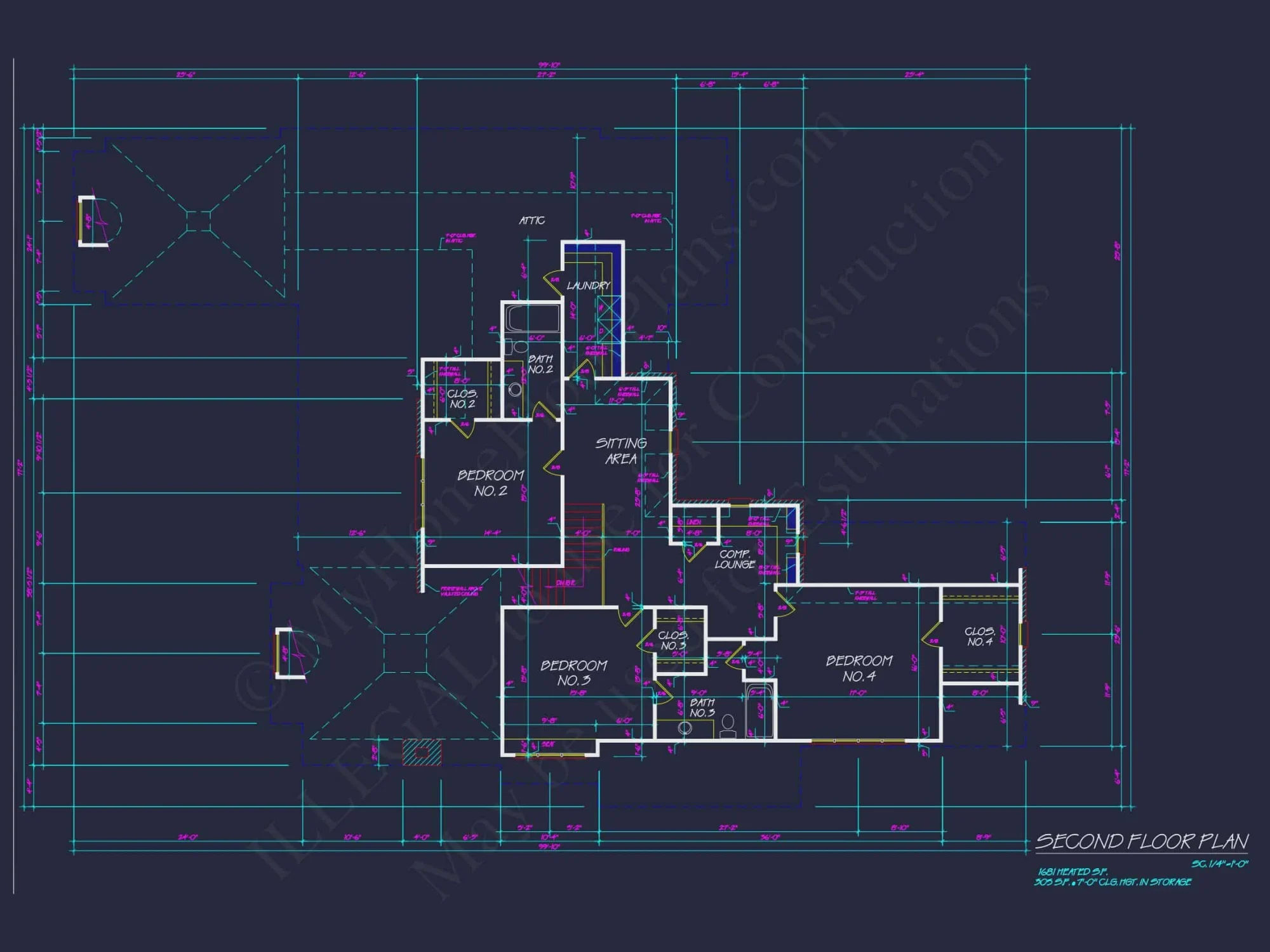 Elegant house Design: Floor Plan & Blueprint CAD for Architects