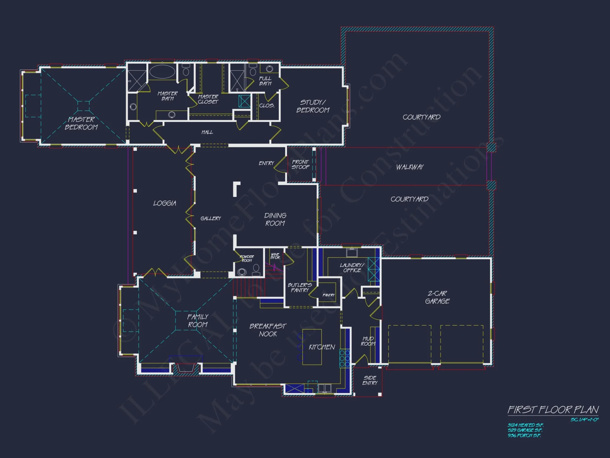 Elegant house Design: Floor Plan & Blueprint CAD for Architects