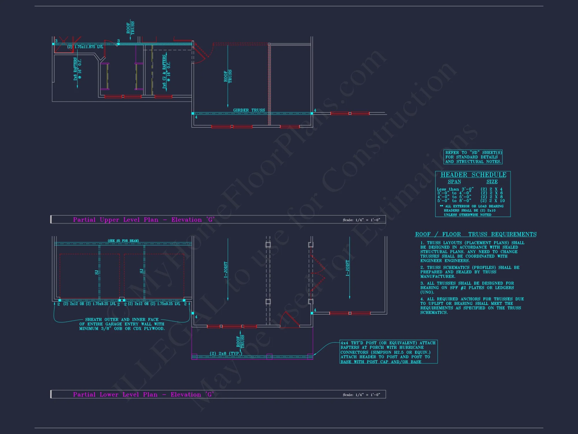 Colonial Revival house Plan - 4 Bed, 4 Bath, with CAD Designs