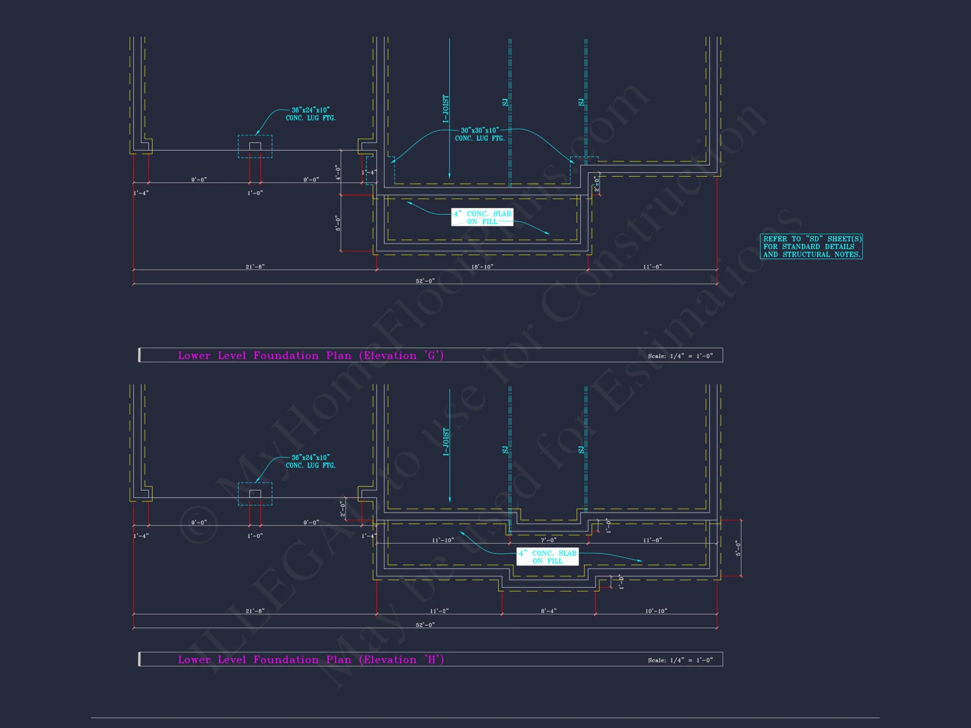 Colonial Revival house Plan - 4 Bed, 4 Bath, with CAD Designs