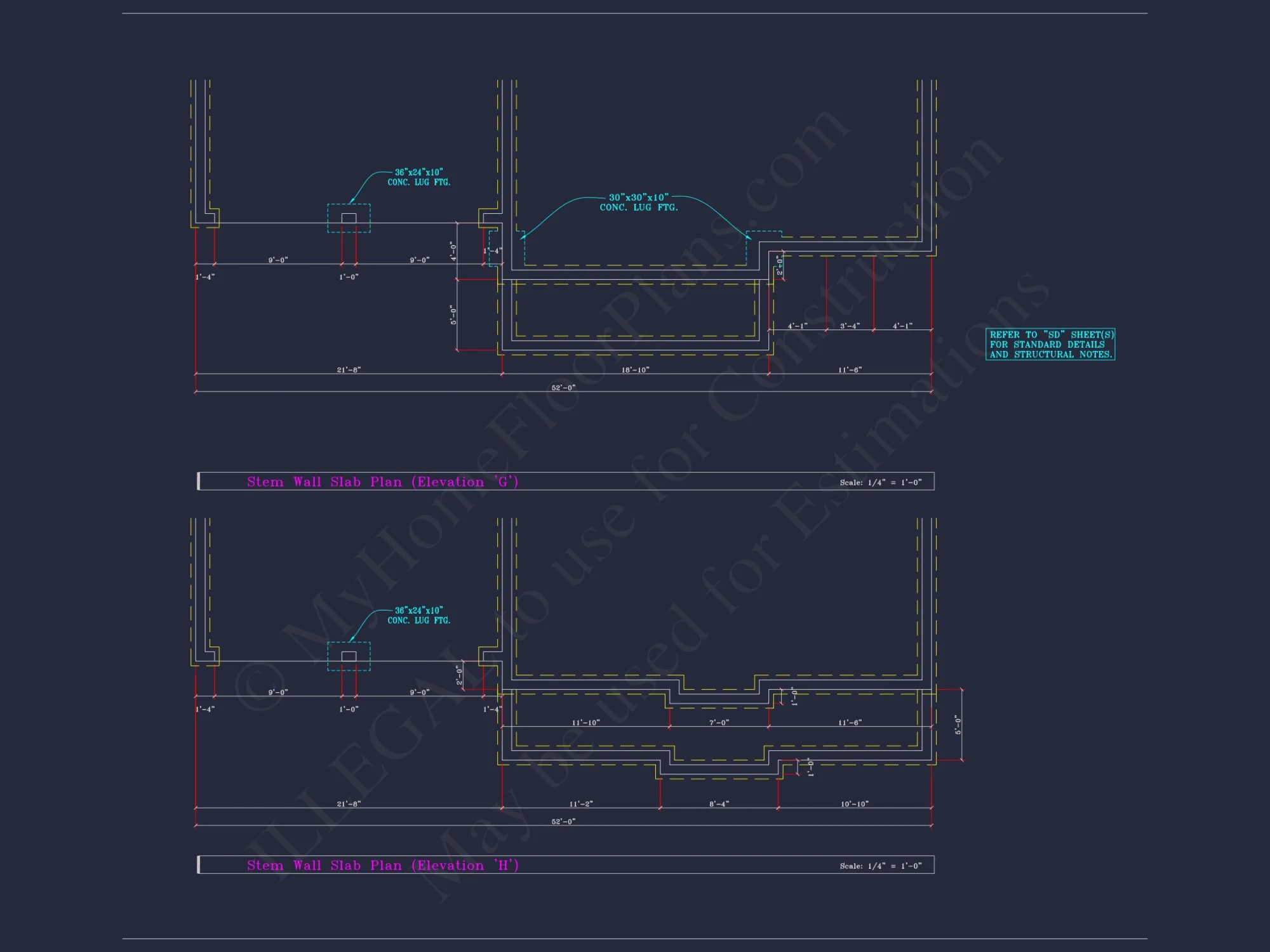 Colonial Revival house Plan - 4 Bed, 4 Bath, with CAD Designs