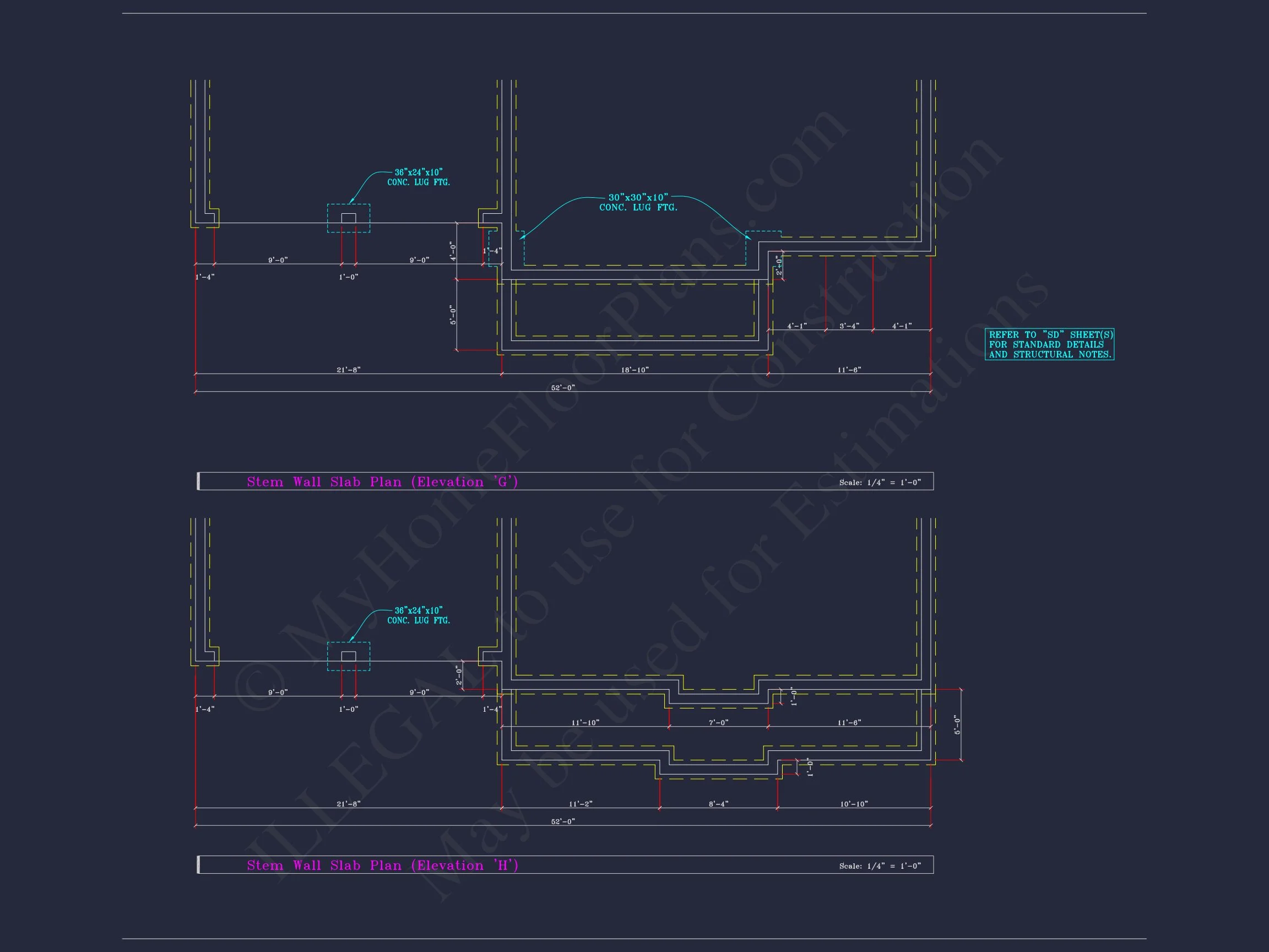 Colonial Revival house Plan - 4 Bed, 4 Bath, with CAD Designs