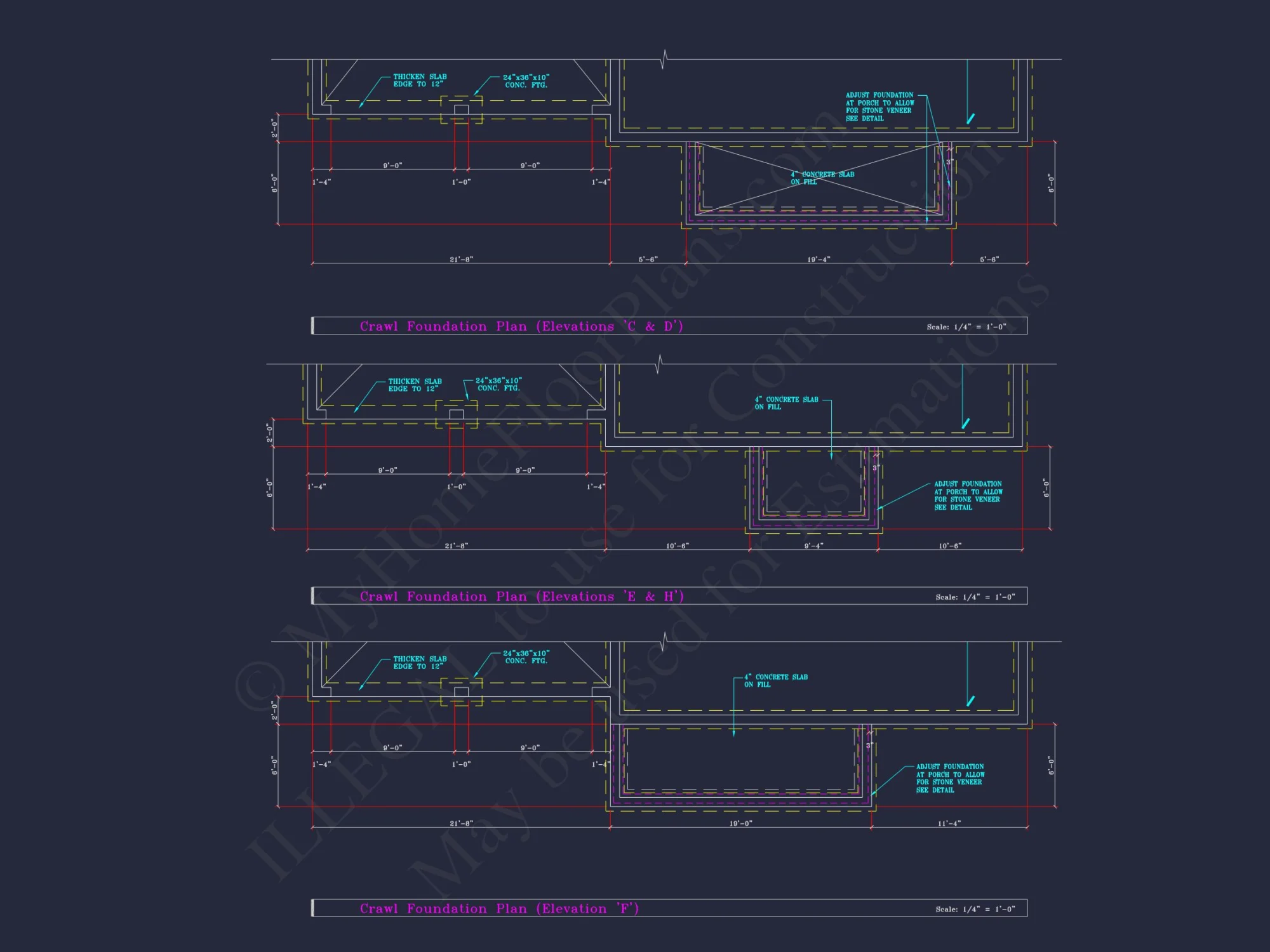 Colonial Revival house Plan - 4 Bed, 4 Bath, with CAD Designs