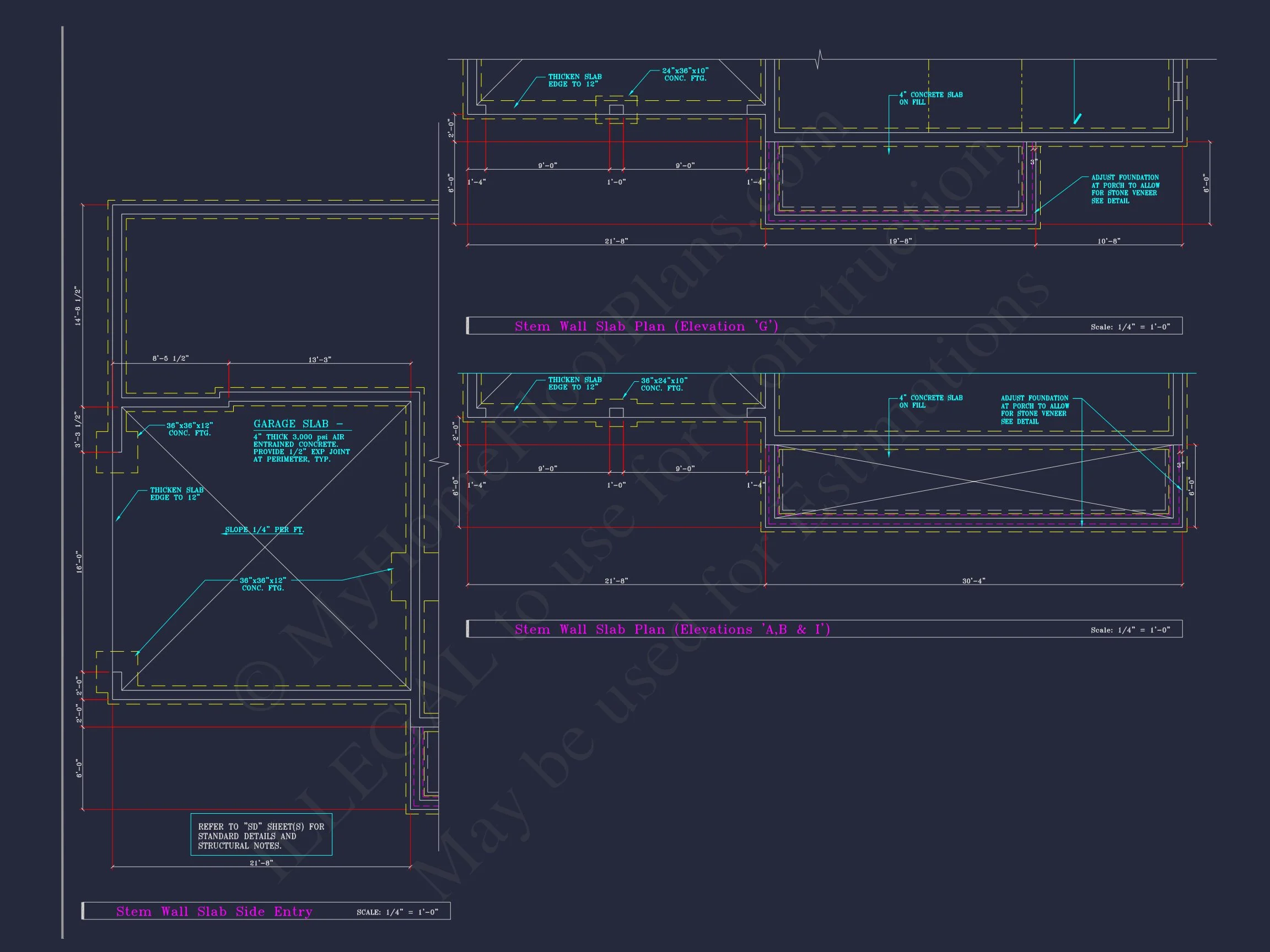 Colonial Revival house Plan - 4 Bed, 4 Bath, with CAD Designs
