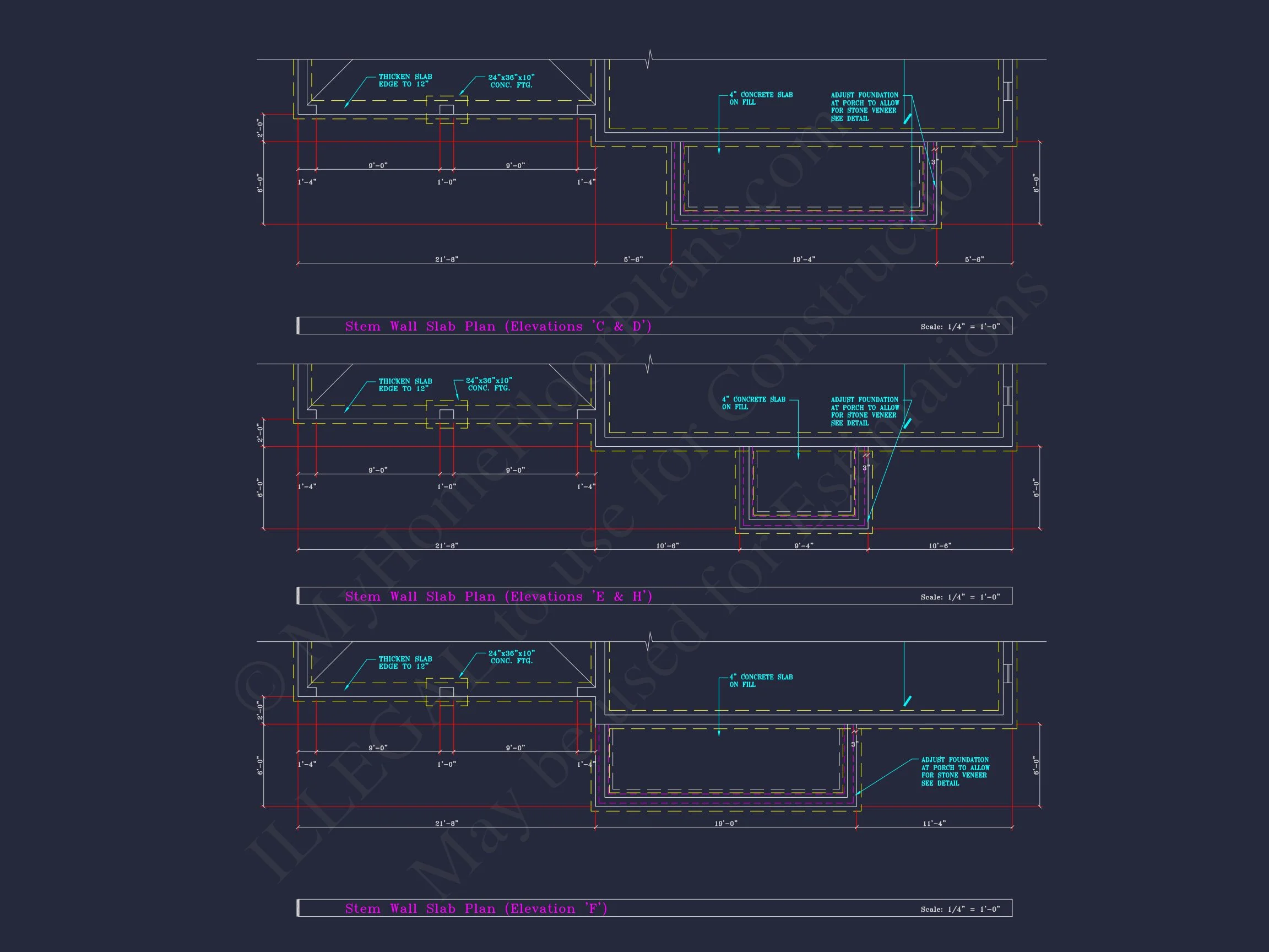 Colonial Revival house Plan - 4 Bed, 4 Bath, with CAD Designs