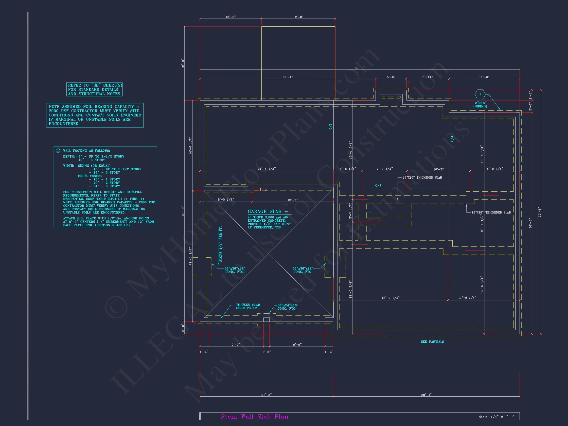 Colonial Revival house Plan - 4 Bed, 4 Bath, with CAD Designs