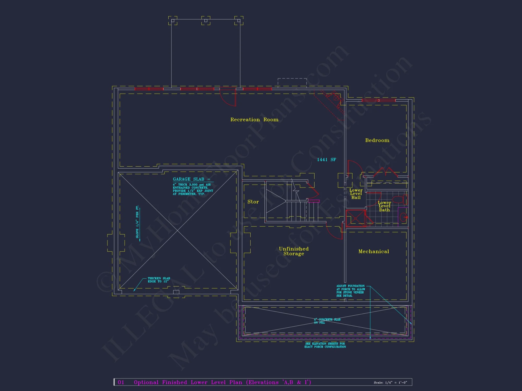 Colonial Revival house Plan - 4 Bed, 4 Bath, with CAD Designs