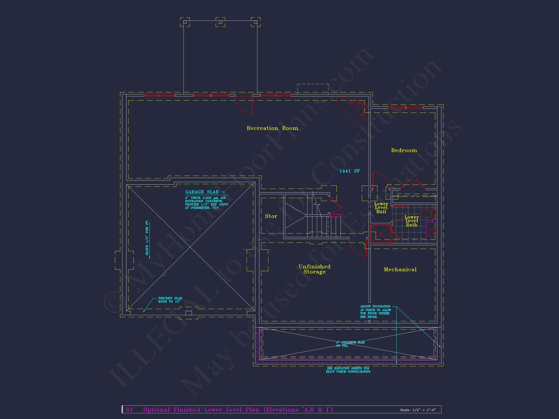 Colonial Revival house Plan - 4 Bed, 4 Bath, with CAD Designs