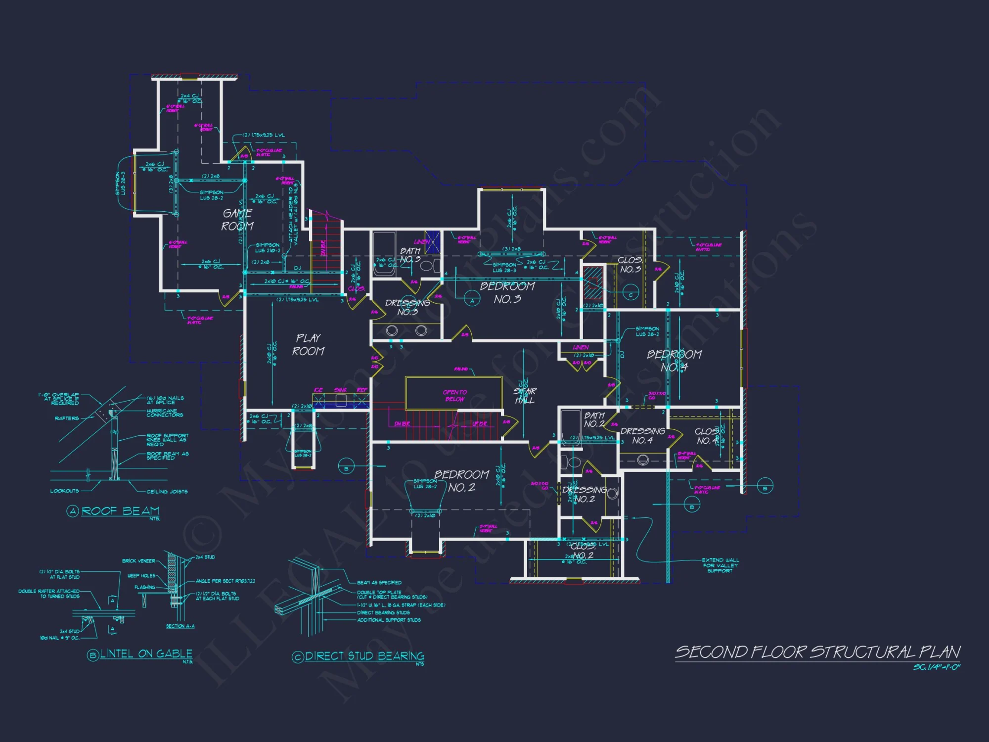 Spacious 2-Story house Floor Plan with French Country Design