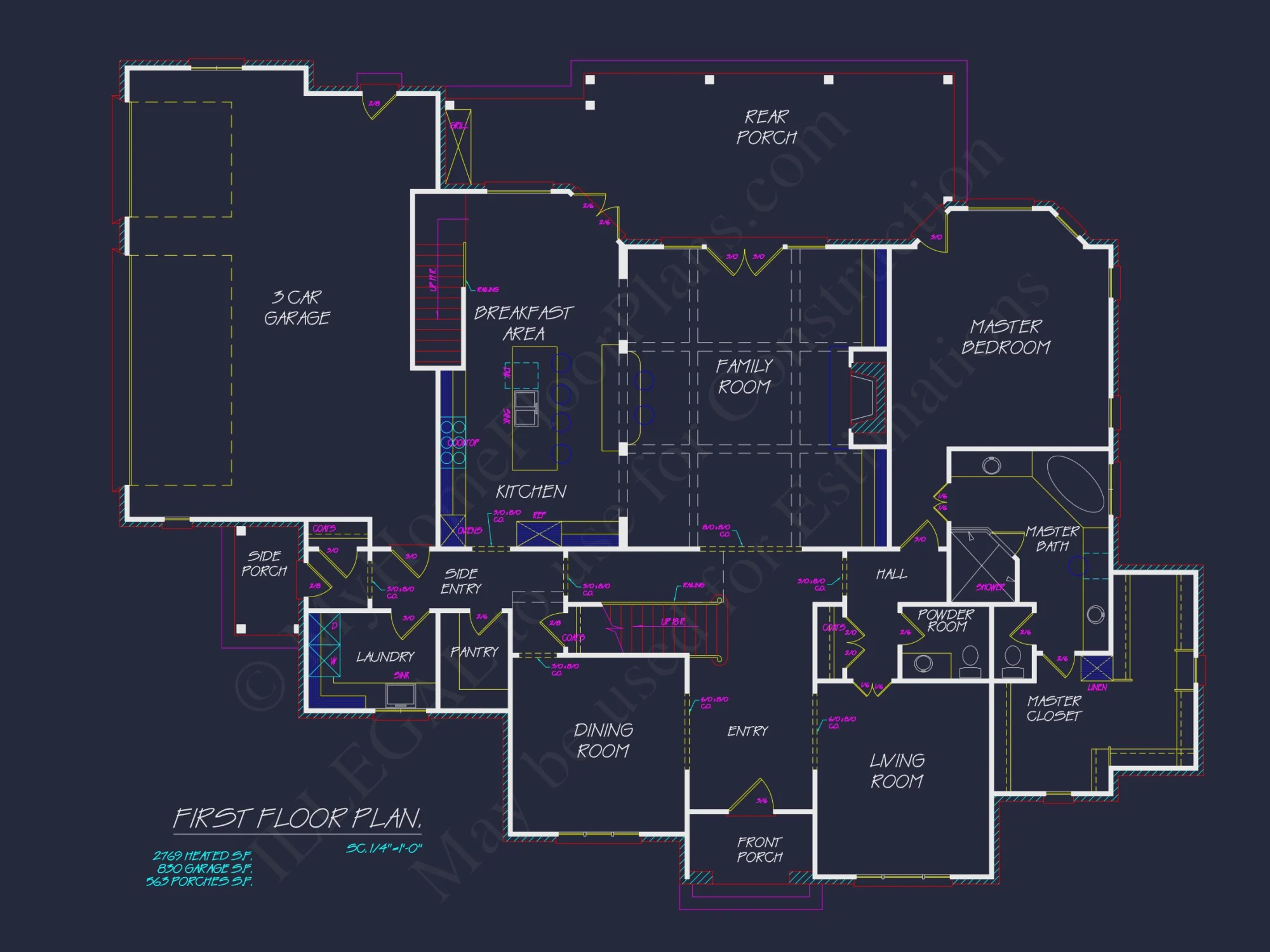 Spacious 2-Story house Floor Plan with French Country Design
