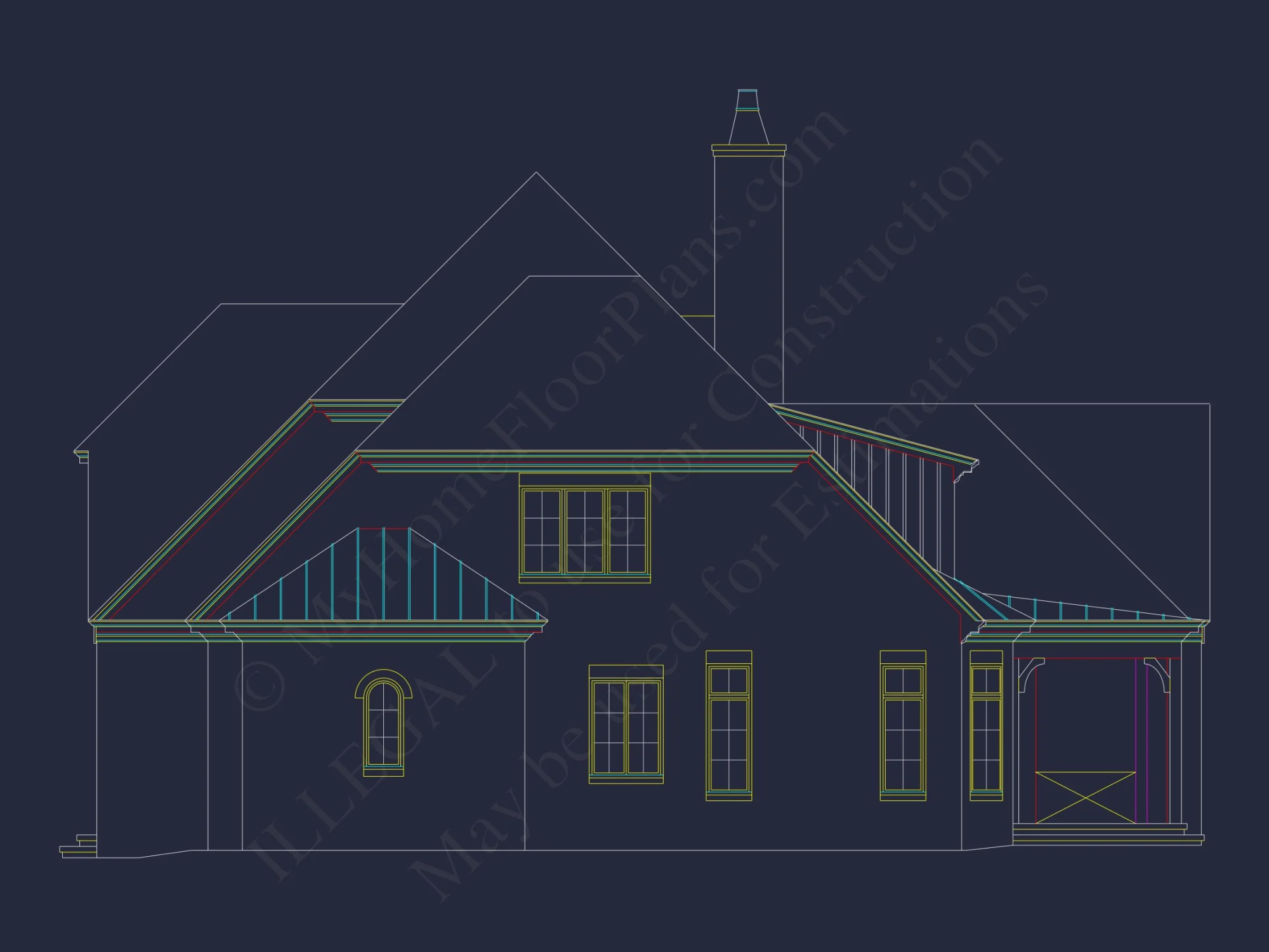 Spacious 2-Story house Floor Plan with French Country Design