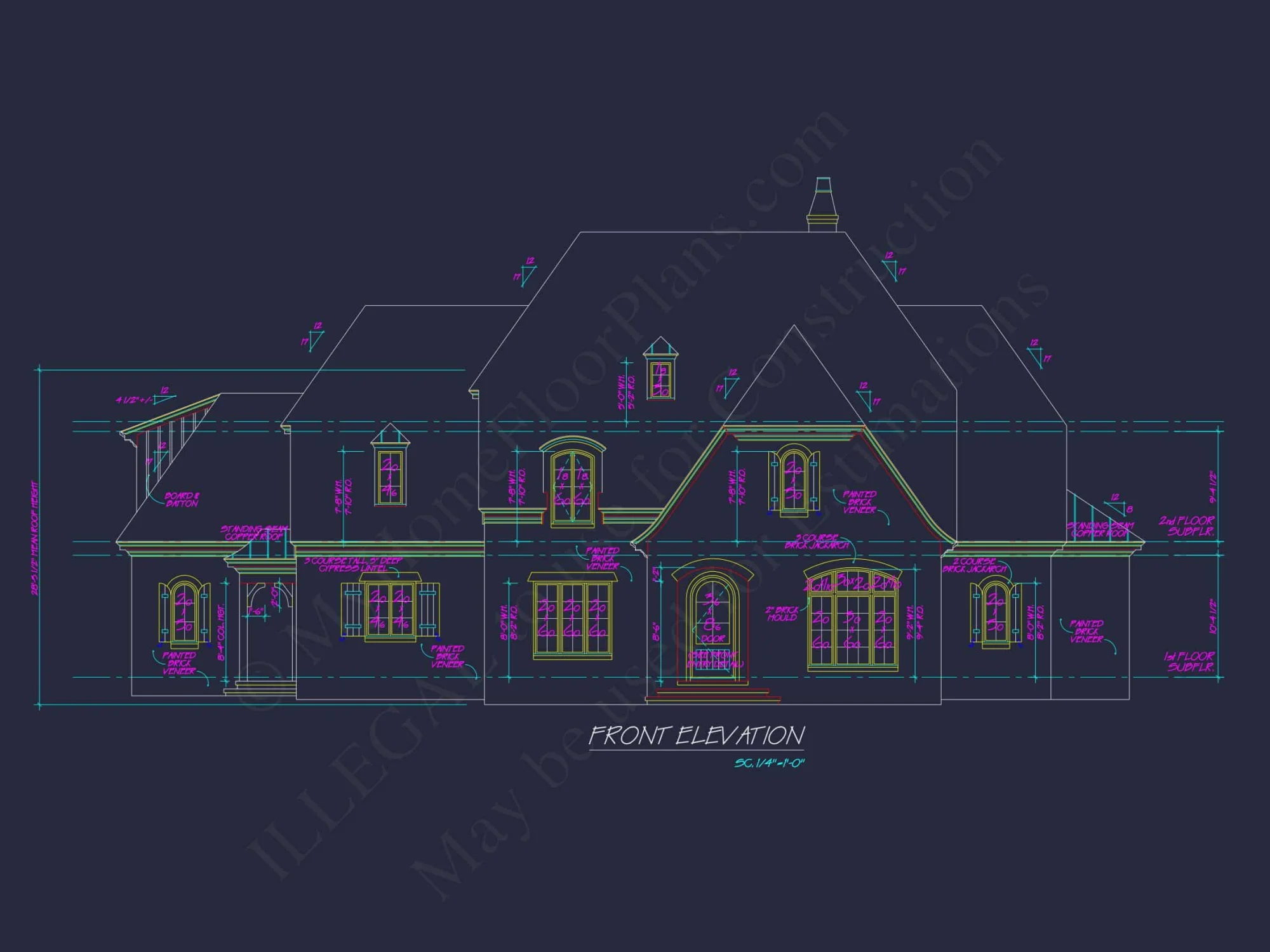 Spacious 2-Story house Floor Plan with French Country Design