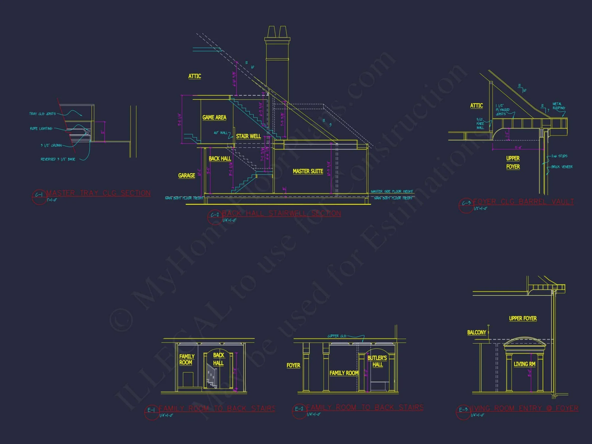 Elegant house Plan with Detailed Floor Plans, CAD Designs & Blueprint