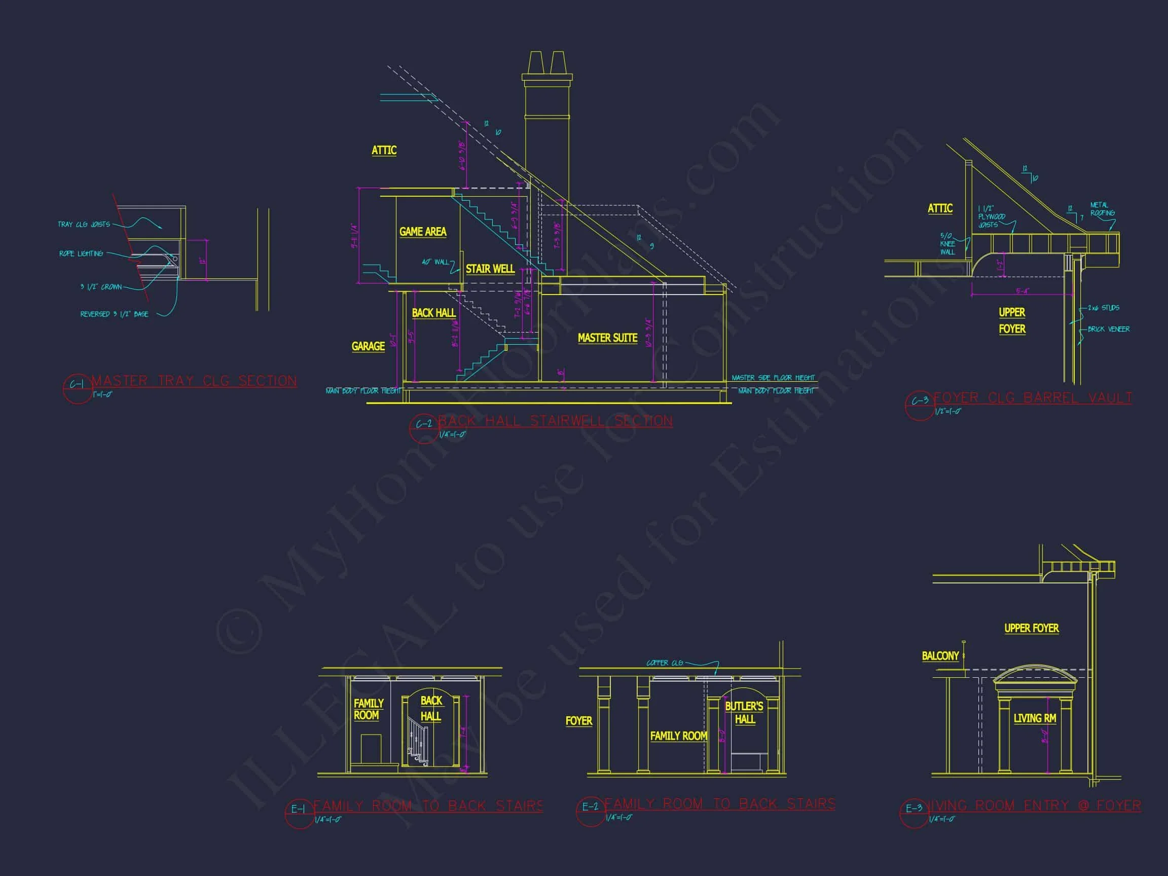 Elegant house Plan with Detailed Floor Plans, CAD Designs & Blueprint