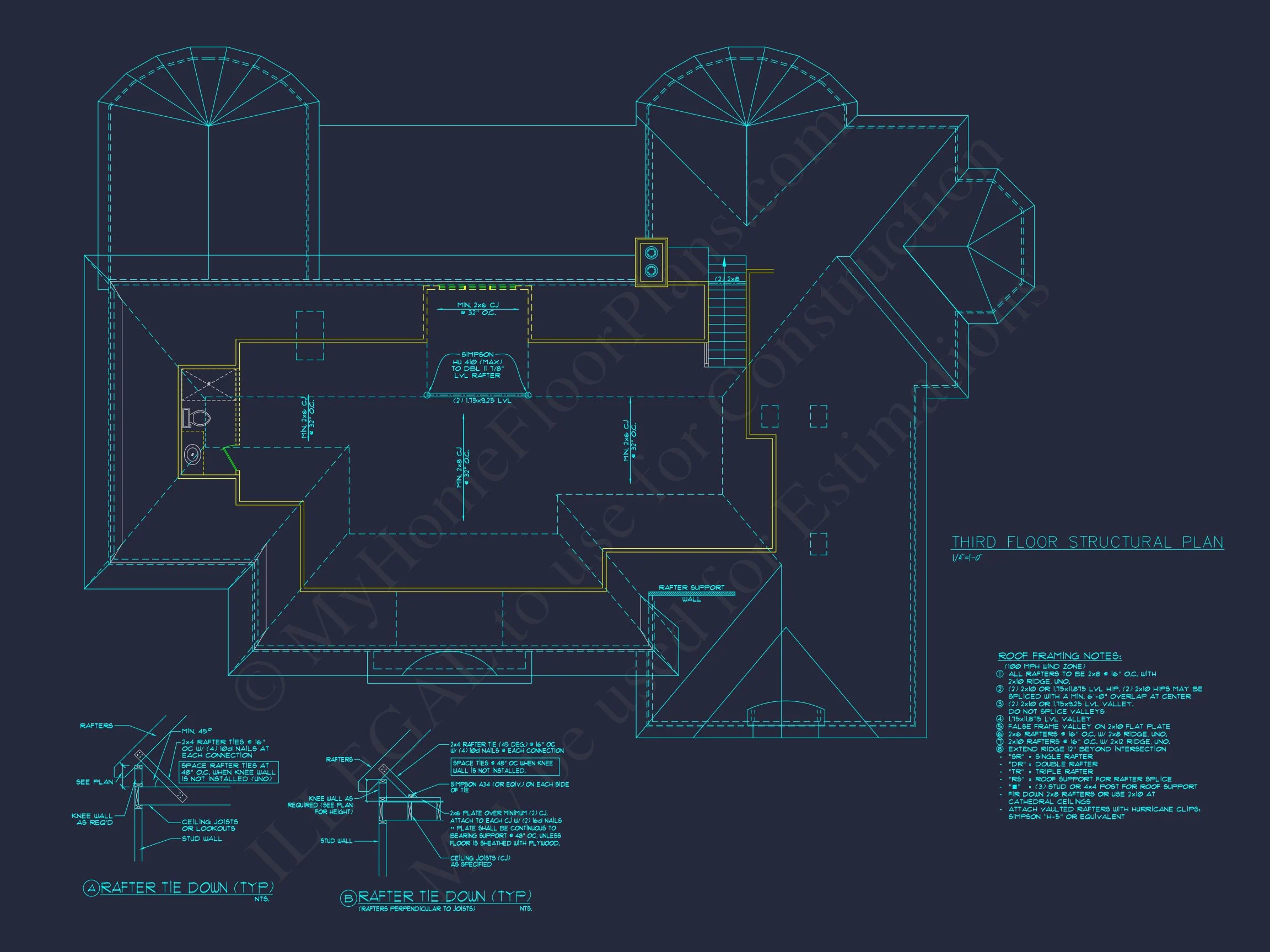 Elegant house Plan with Detailed Floor Plans, CAD Designs & Blueprint
