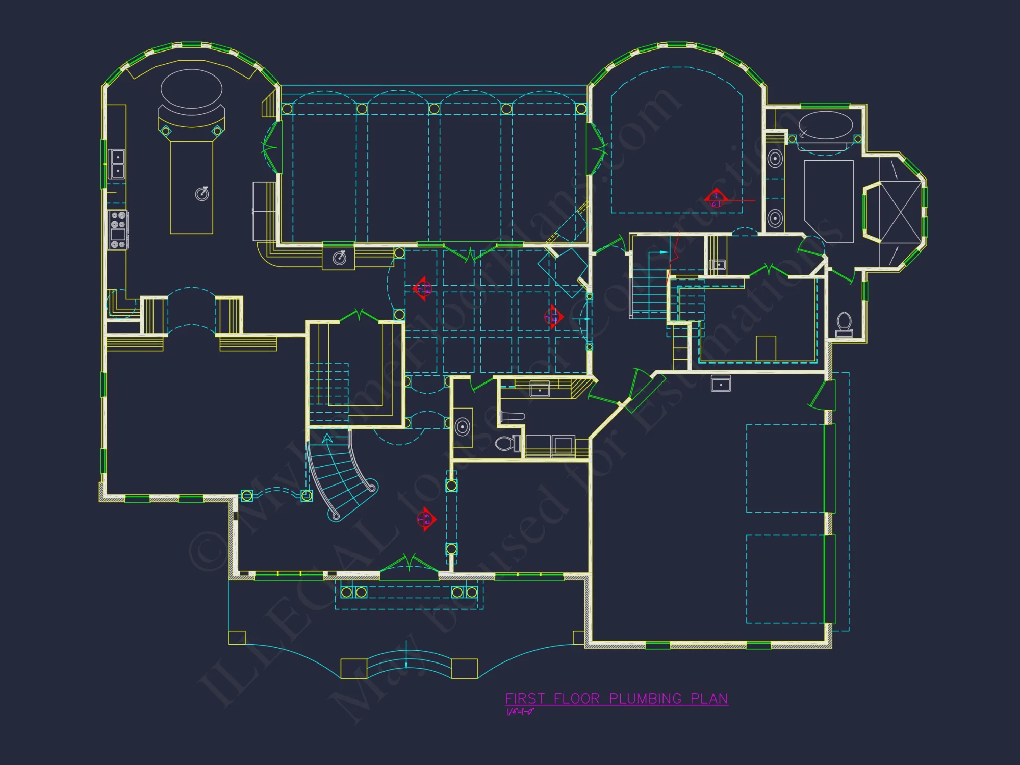 Elegant house Plan with Detailed Floor Plans, CAD Designs & Blueprint