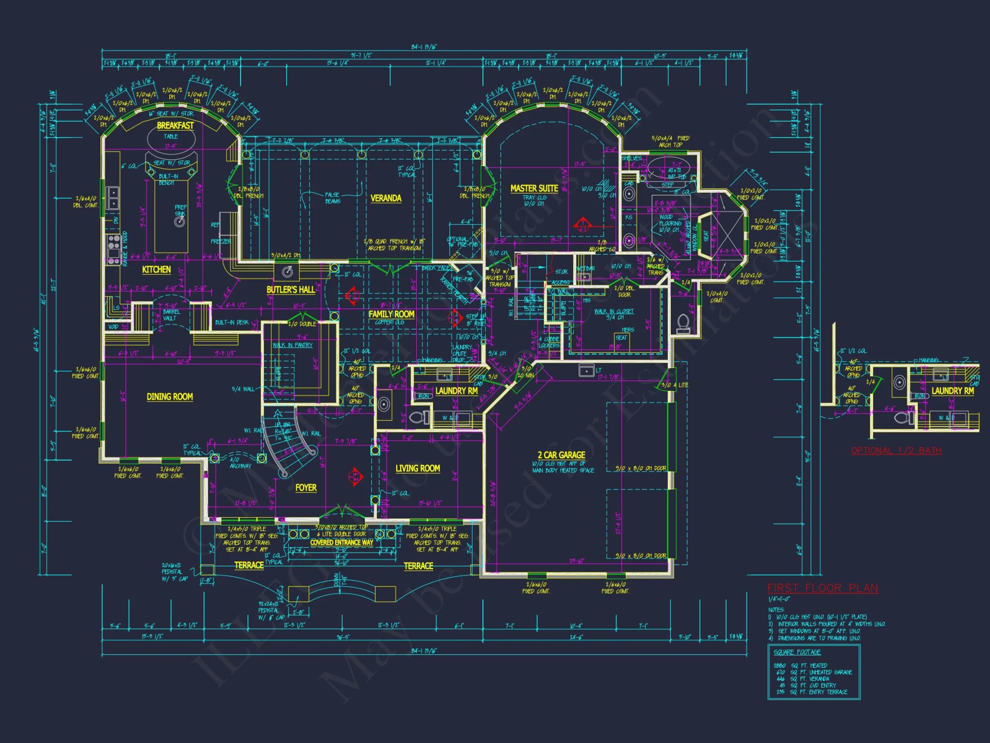 Elegant house Plan with Detailed Floor Plans, CAD Designs & Blueprint