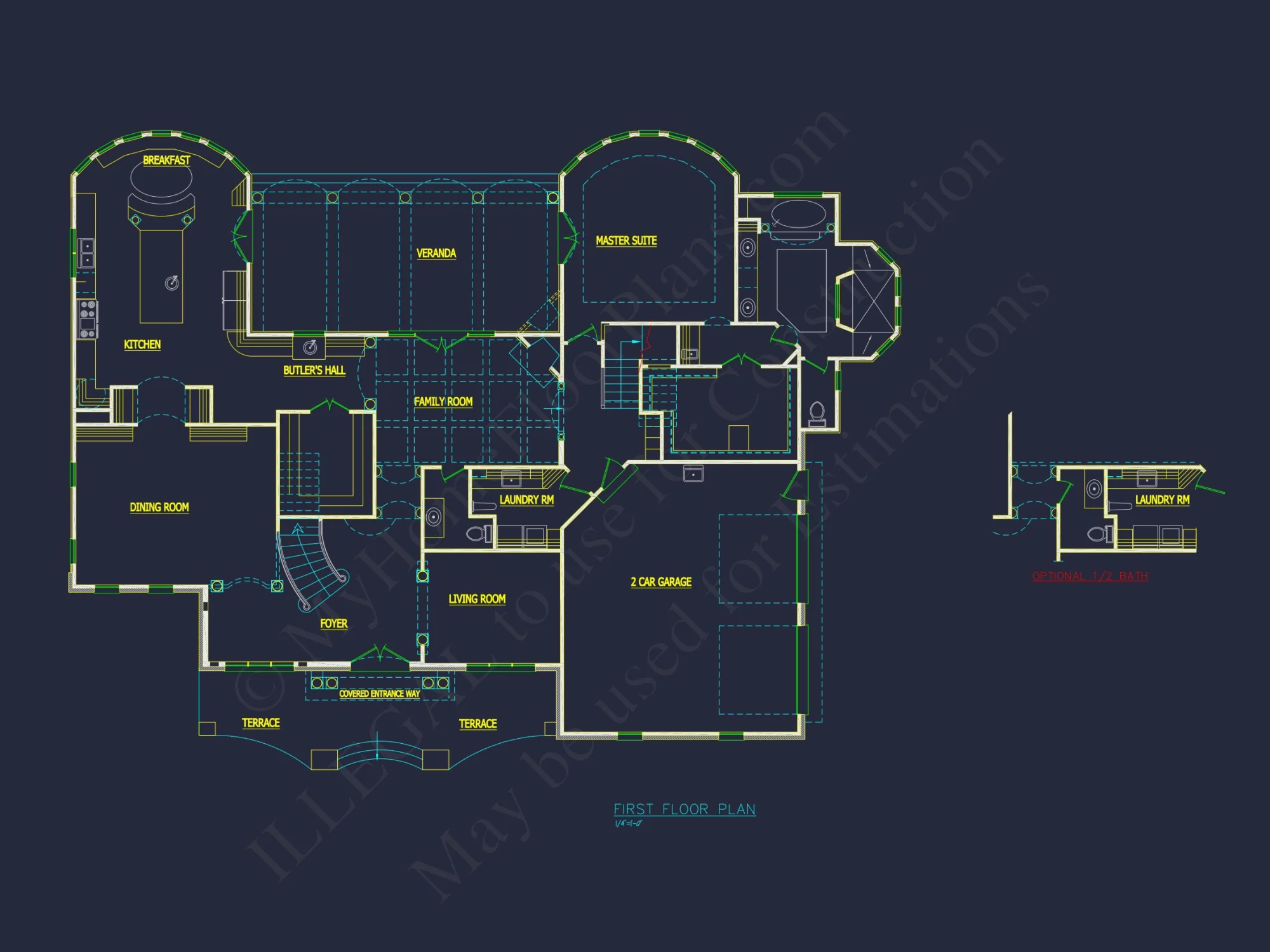 Elegant house Plan with Detailed Floor Plans, CAD Designs & Blueprint