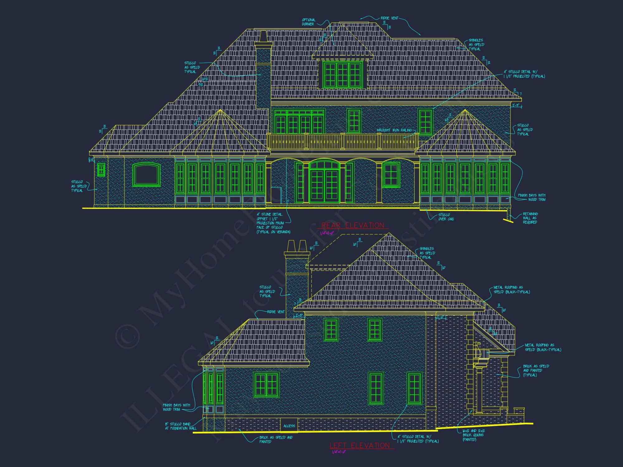 Elegant house Plan with Detailed Floor Plans, CAD Designs & Blueprint