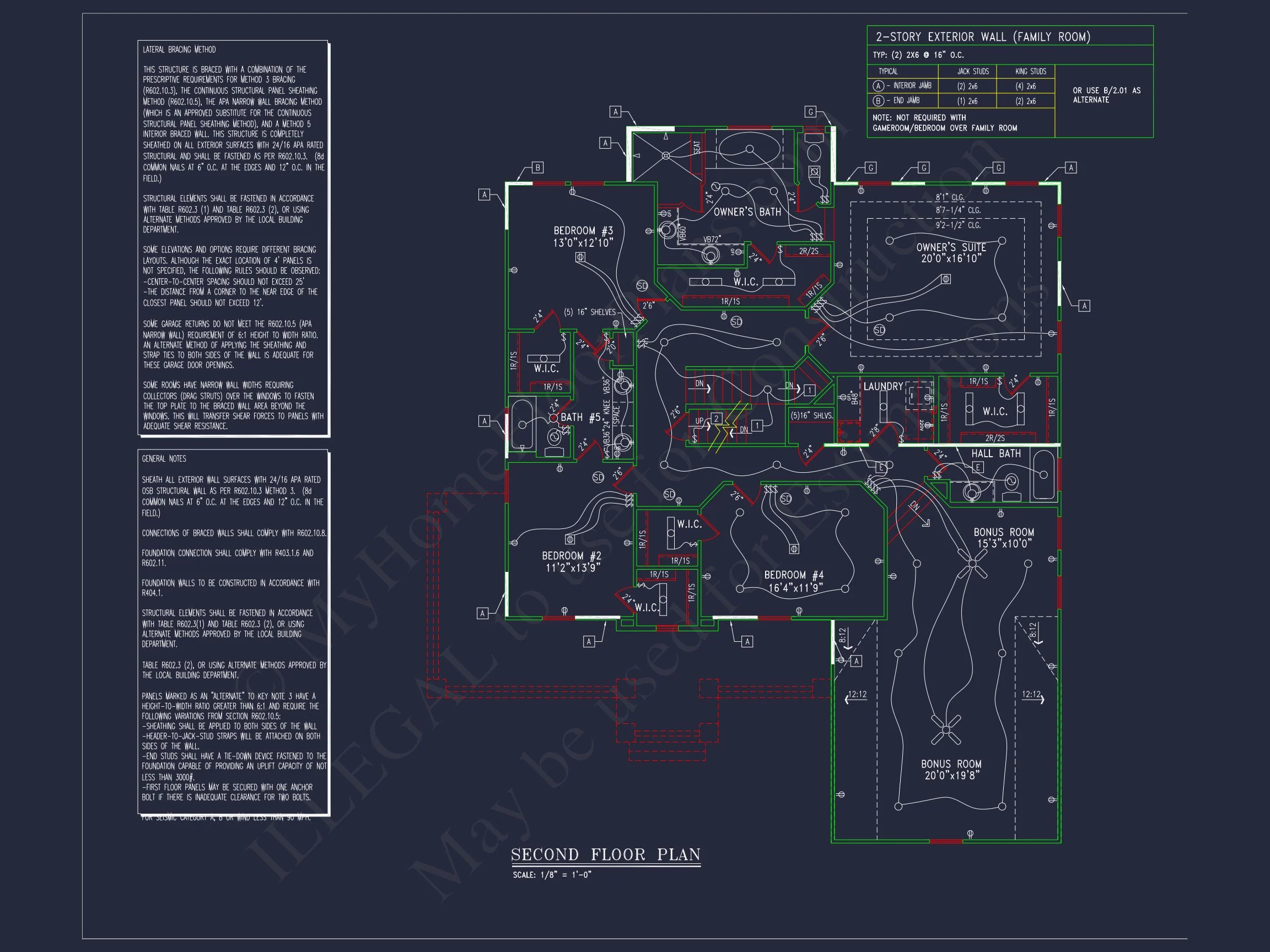 8-1031 HOUSE PLAN - Beautiful 2-Story House Plan with 5 Bedrooms, Bonus Room & 3-Car Garage 14 Beautiful 2-Story house Plan with 5 Bedrooms, Bonus Room & 3-Car Garage