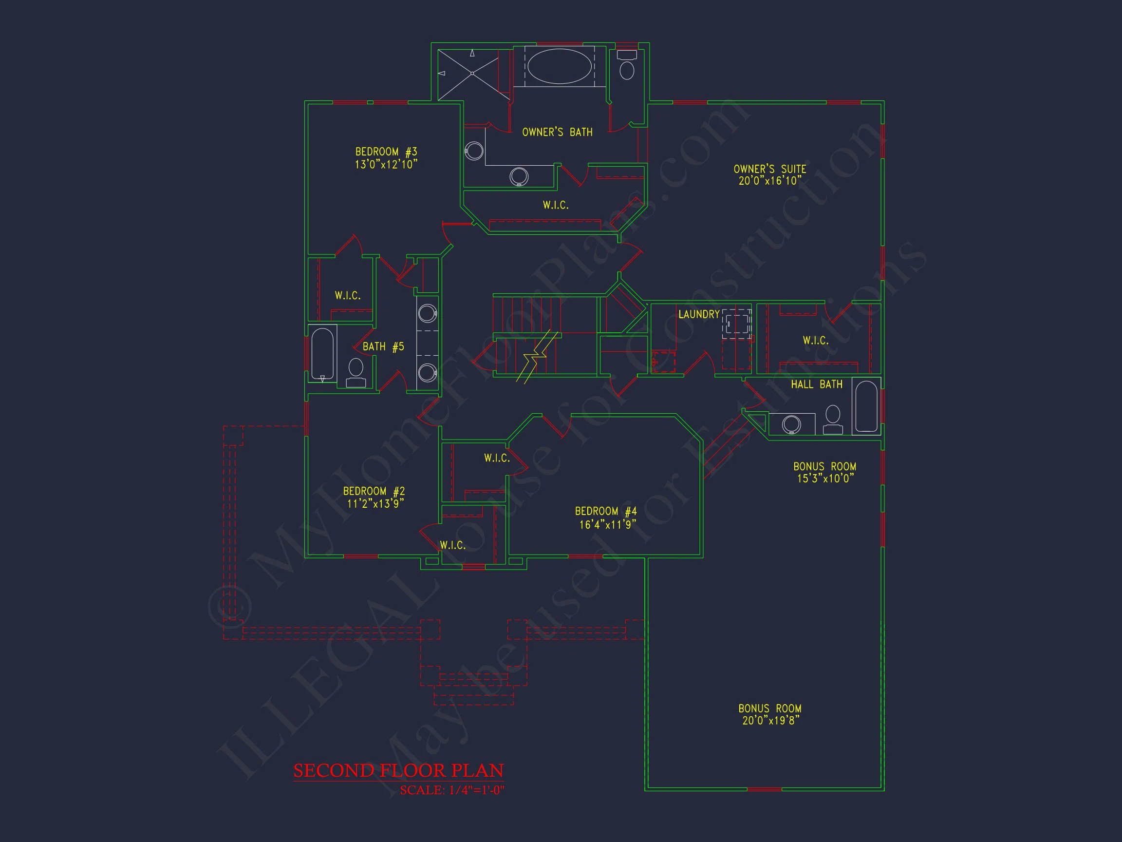 8-1031 HOUSE PLAN - Beautiful 2-Story House Plan with 5 Bedrooms, Bonus Room & 3-Car Garage 13 Beautiful 2-Story house Plan with 5 Bedrooms, Bonus Room & 3-Car Garage